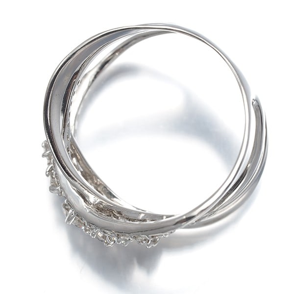 Diamond 0.77Ct Openwork Ring 900 Platinum - 3