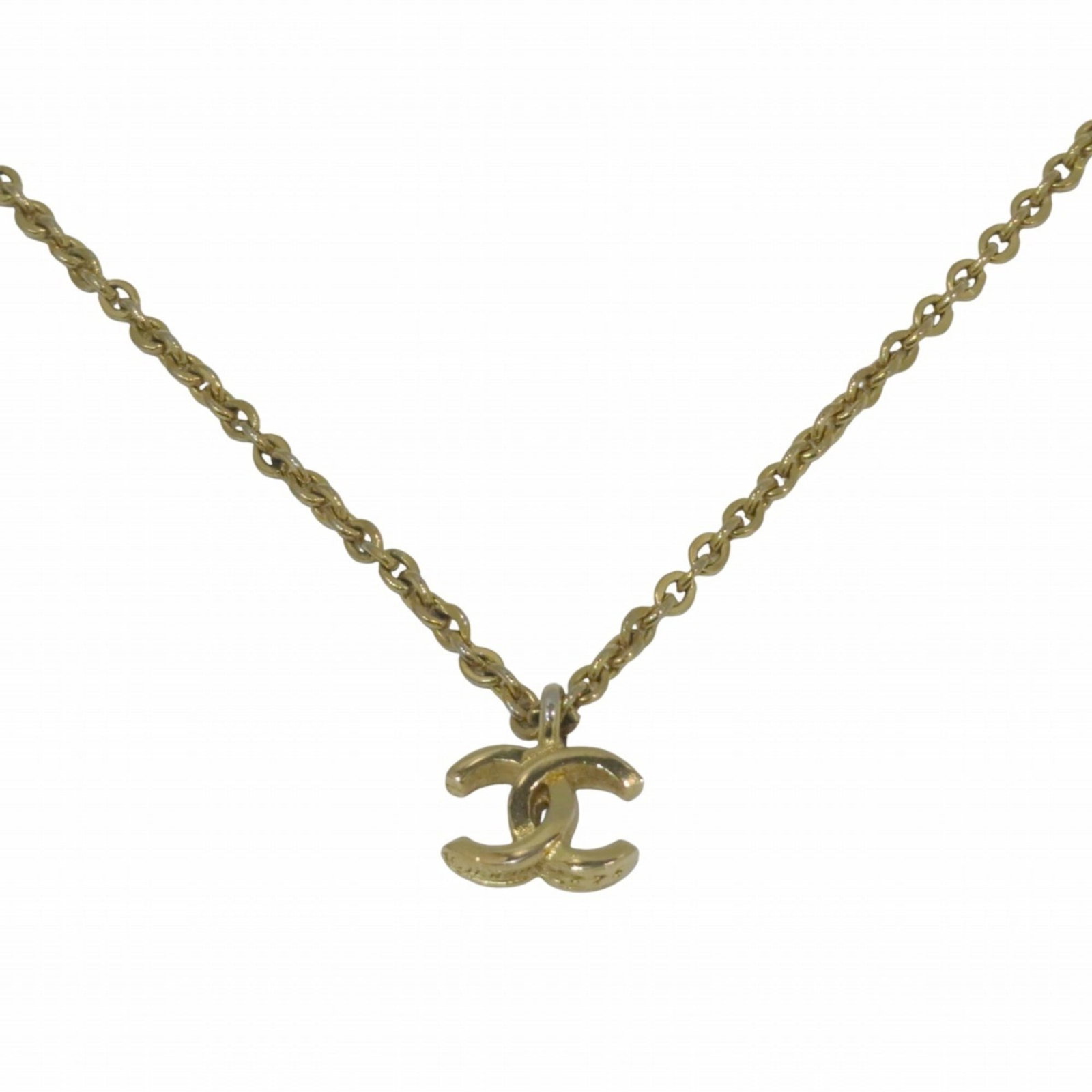 Chanel Coco Mark Necklace Approx. 42Cm Total Weight: 7.2G: Chanel Coco Mark Necklace Approx. 42Cm Total Weight: 7.2G Chanel's iconic Coco Mark Necklace boasts a sleek design with a 13mm x 13mm pendant, perfectly sized for making a statement. This 42cm