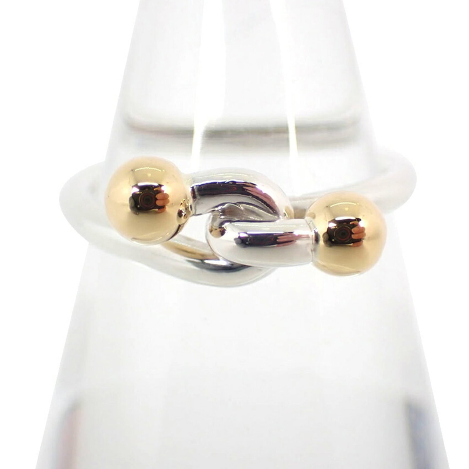 Tiffany Band Ring Sterling Silver 925 Yellow Gold (18K): Tiffany Band Ring Sterling Silver 925 Yellow Gold (18K) Sterling Silver 925 and 18K Yellow Gold band ring from Tiffany, available in women's size 4.5, features a subtle combination of two precious met