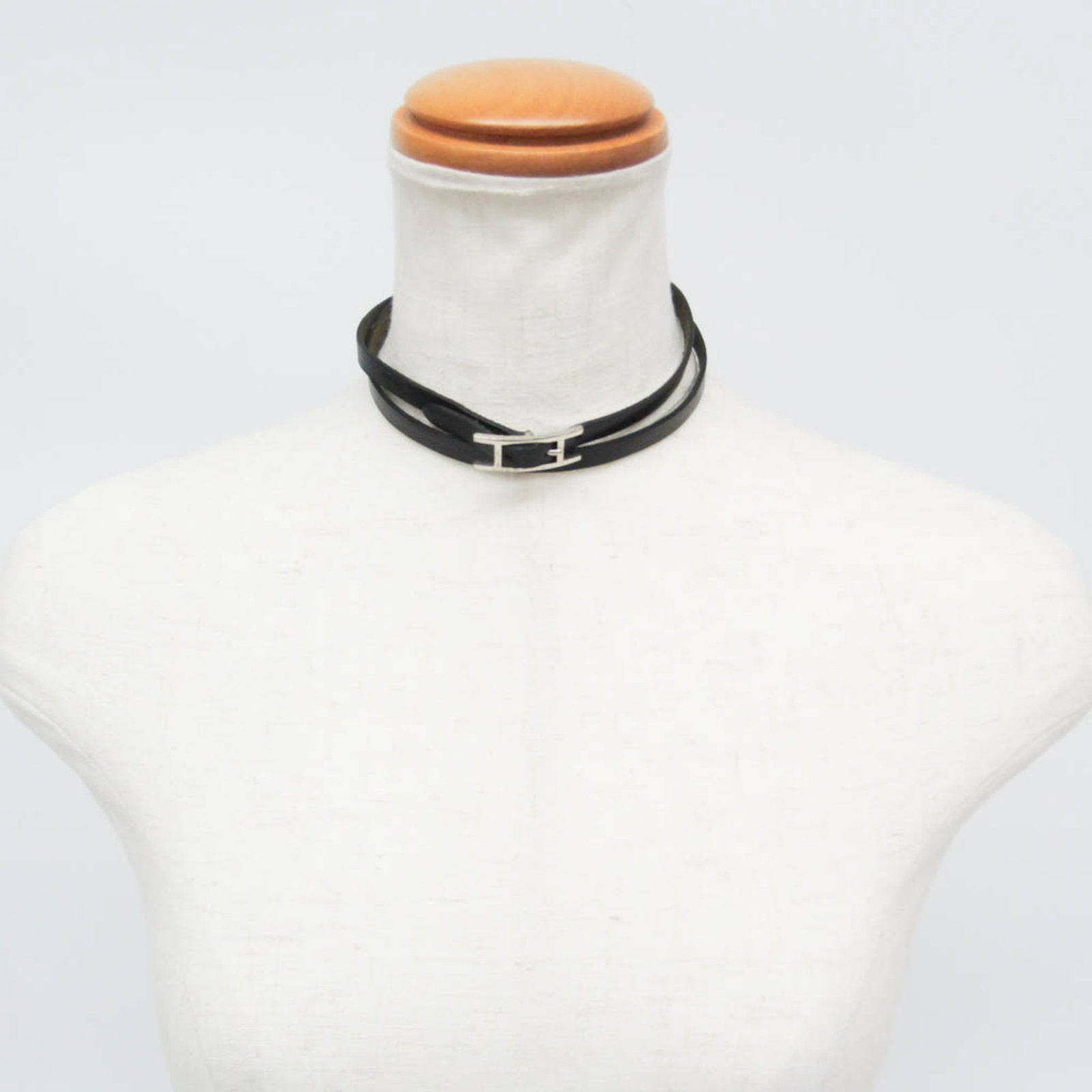 Metal leather bangle Hermes - 12