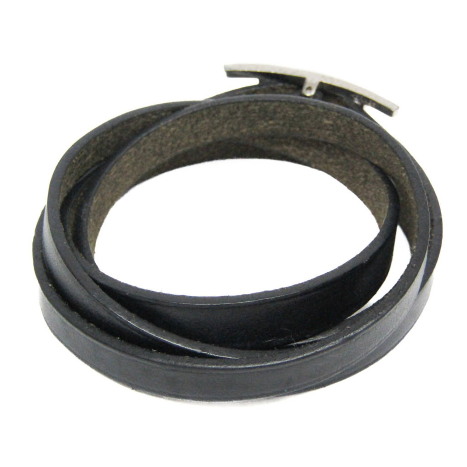 Metal leather bangle Hermes - 2