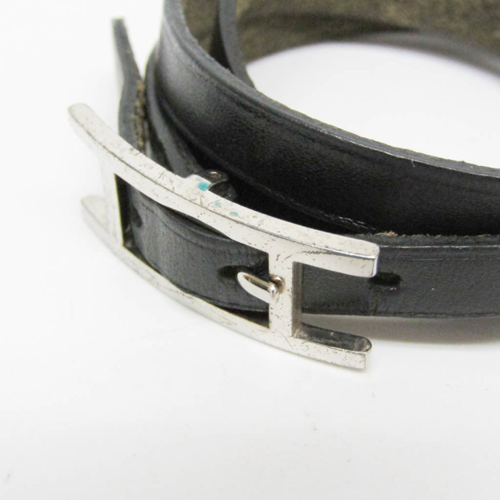 Metal leather bangle Hermes - 3
