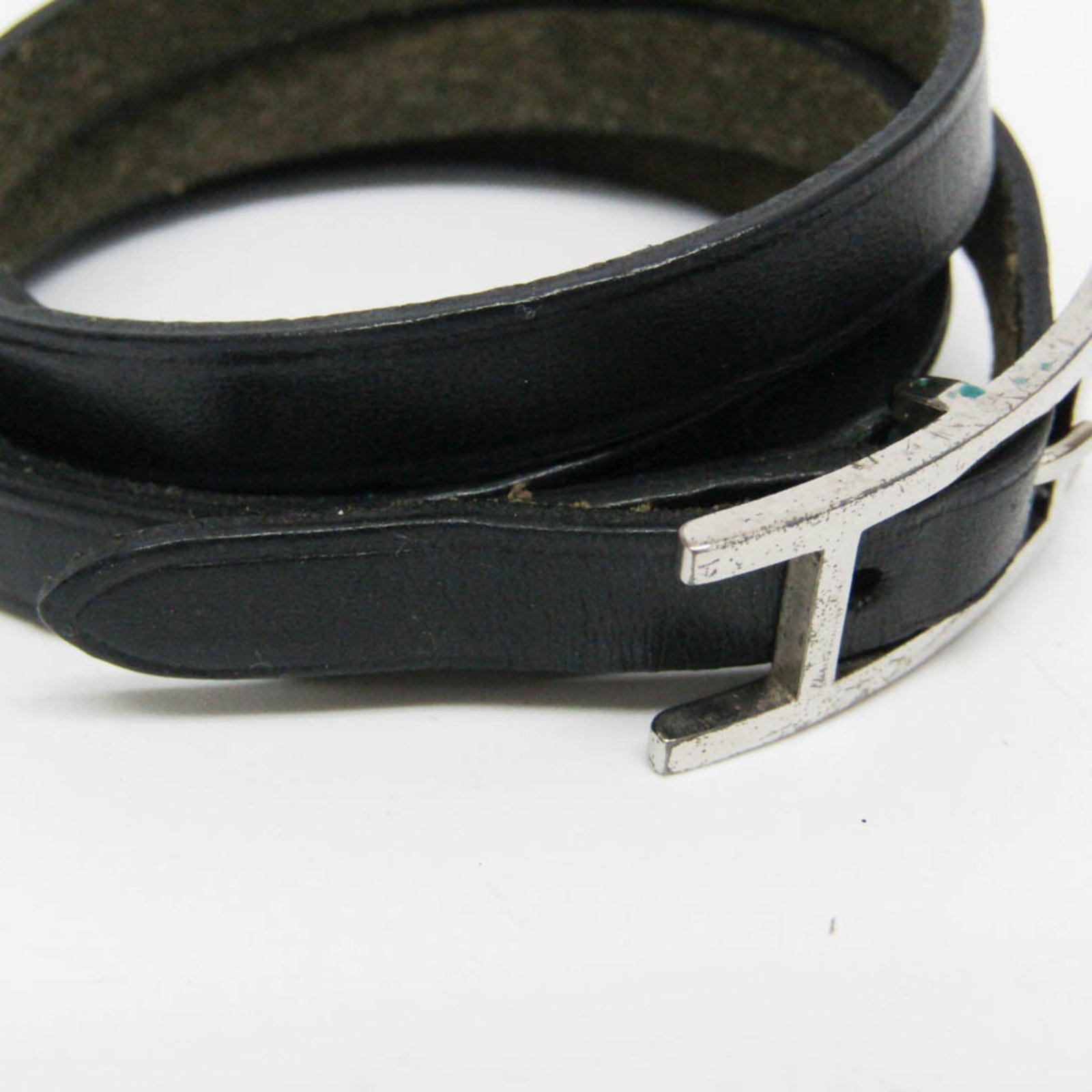 Metal leather bangle Hermes - 4