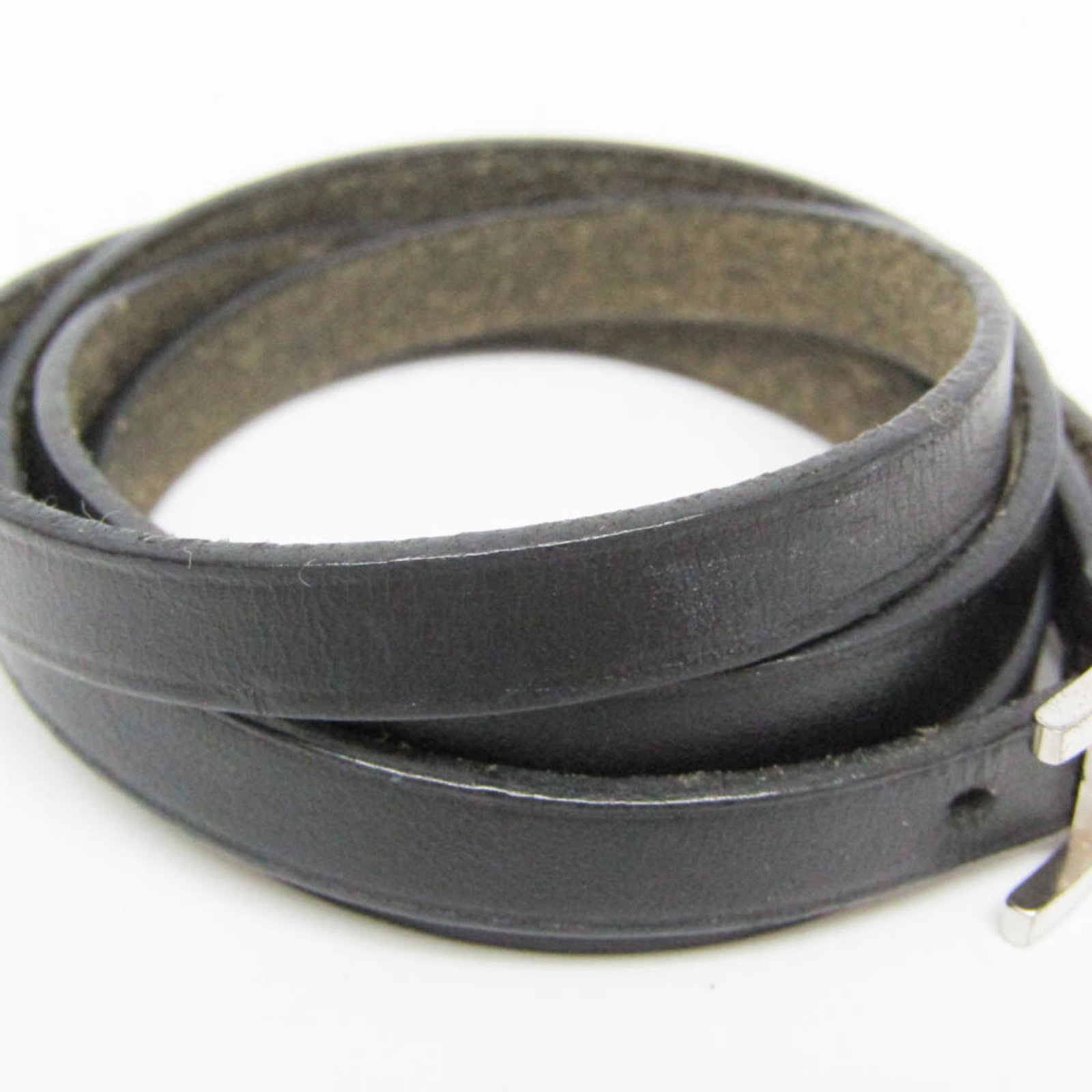 Metal leather bangle Hermes - 5