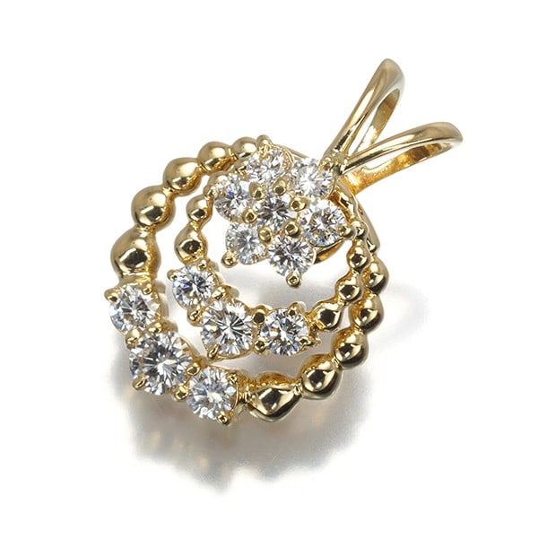 Waltham Pendant Diamond Swing Flower 18K 750 Yellow Gold: Waltham Pendant Diamond Swing Flower 18K 750 Yellow Gold 18k yellow gold pendant features a natural diamond set in a swing flower design, showcasing the beauty of a high-quality diamond. The Waltham b