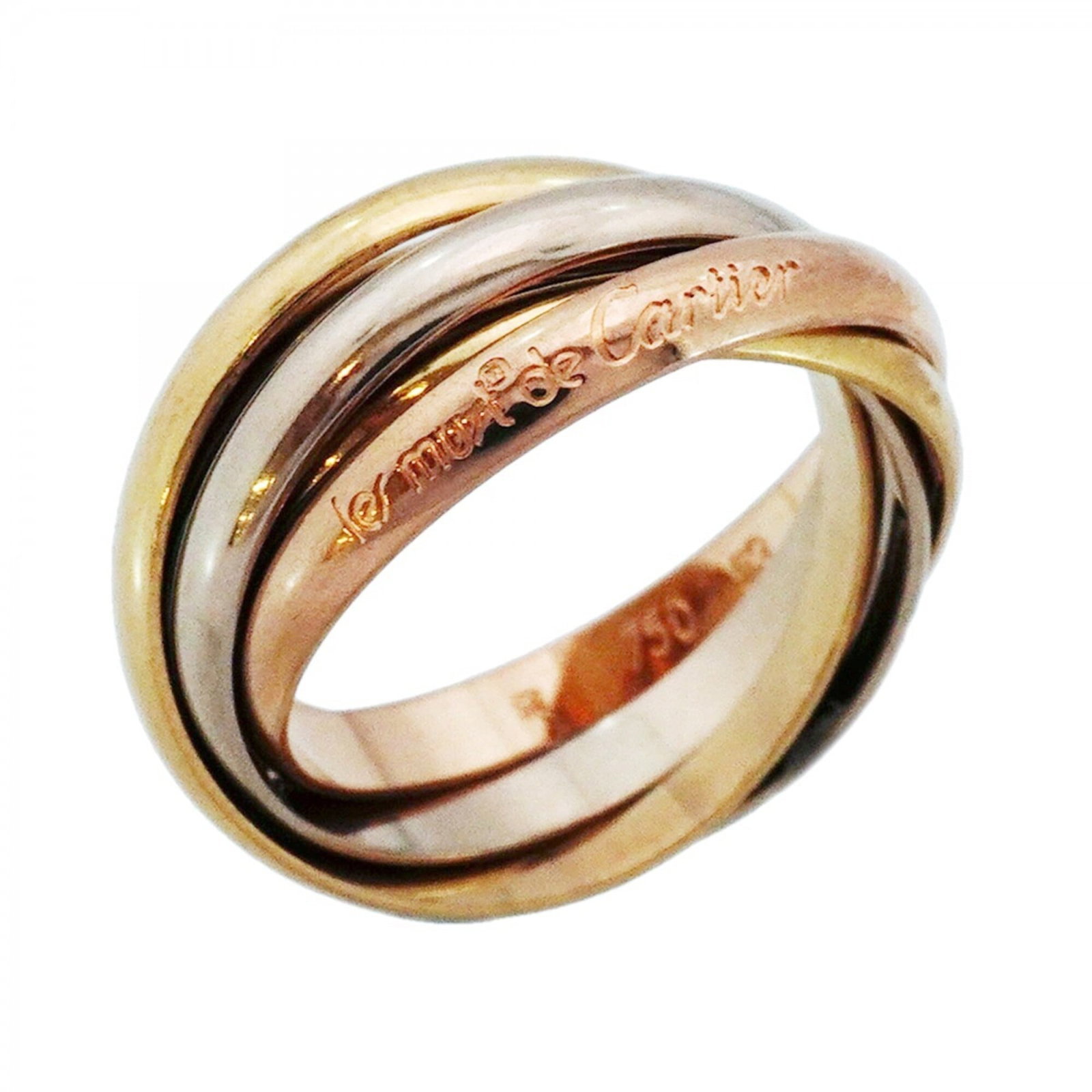 Cartier Pink 18k White 18k Yellow Gold Ring Band: Cartier Pink 18k White 18k Yellow Gold Ring Band Cartier Pink 18k White 18k Yellow Gold Ring Band - A stunning band featuring pink gold, white gold, and yellow gold in a unique combination. The ring