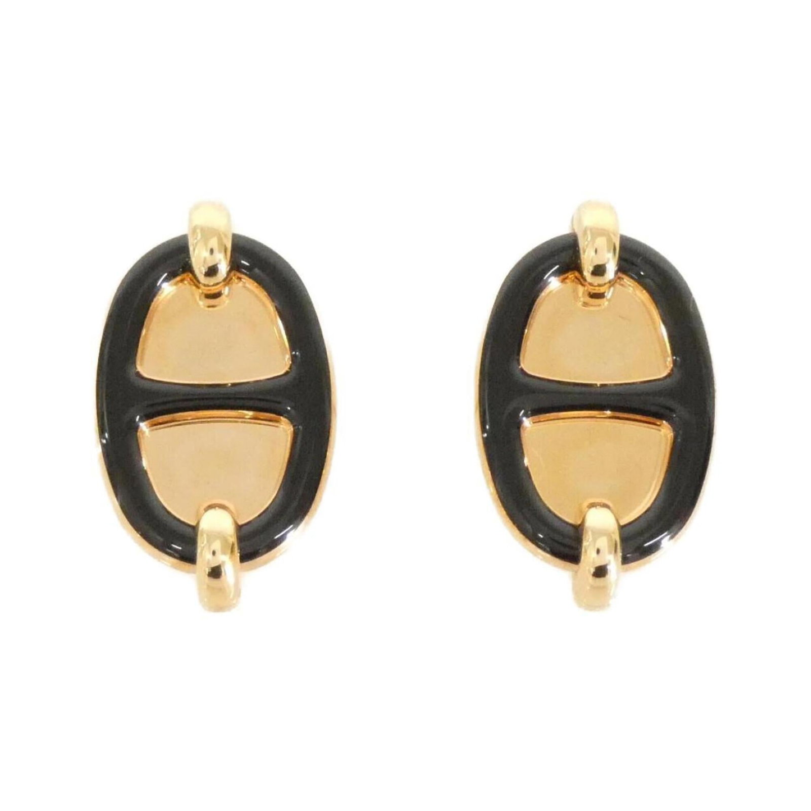 Hermes Stud Earrings: Hermes Stud Earrings Black Hermes Stud Earrings with a sleek, understated design. Measuring 20mm x 12mm in size, these earrings feature a subtle stud style that adds a touch of sophistication to any o