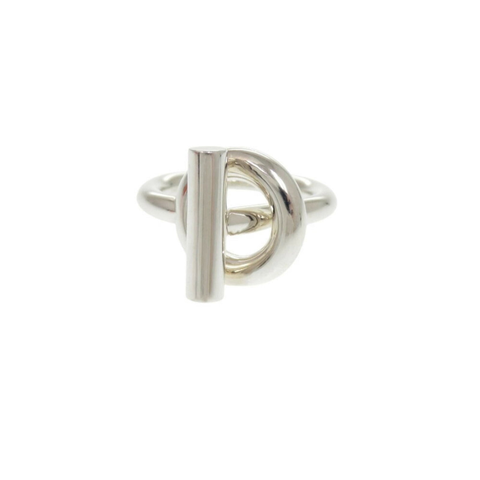 Ring Hermes Silver Band 925: Ring Hermes Silver Band 925 Silver band ring from Hermes, made from high-quality silver (925). This stylish accessory features a sleek design and bears a signature. In excellent condition, with hardly