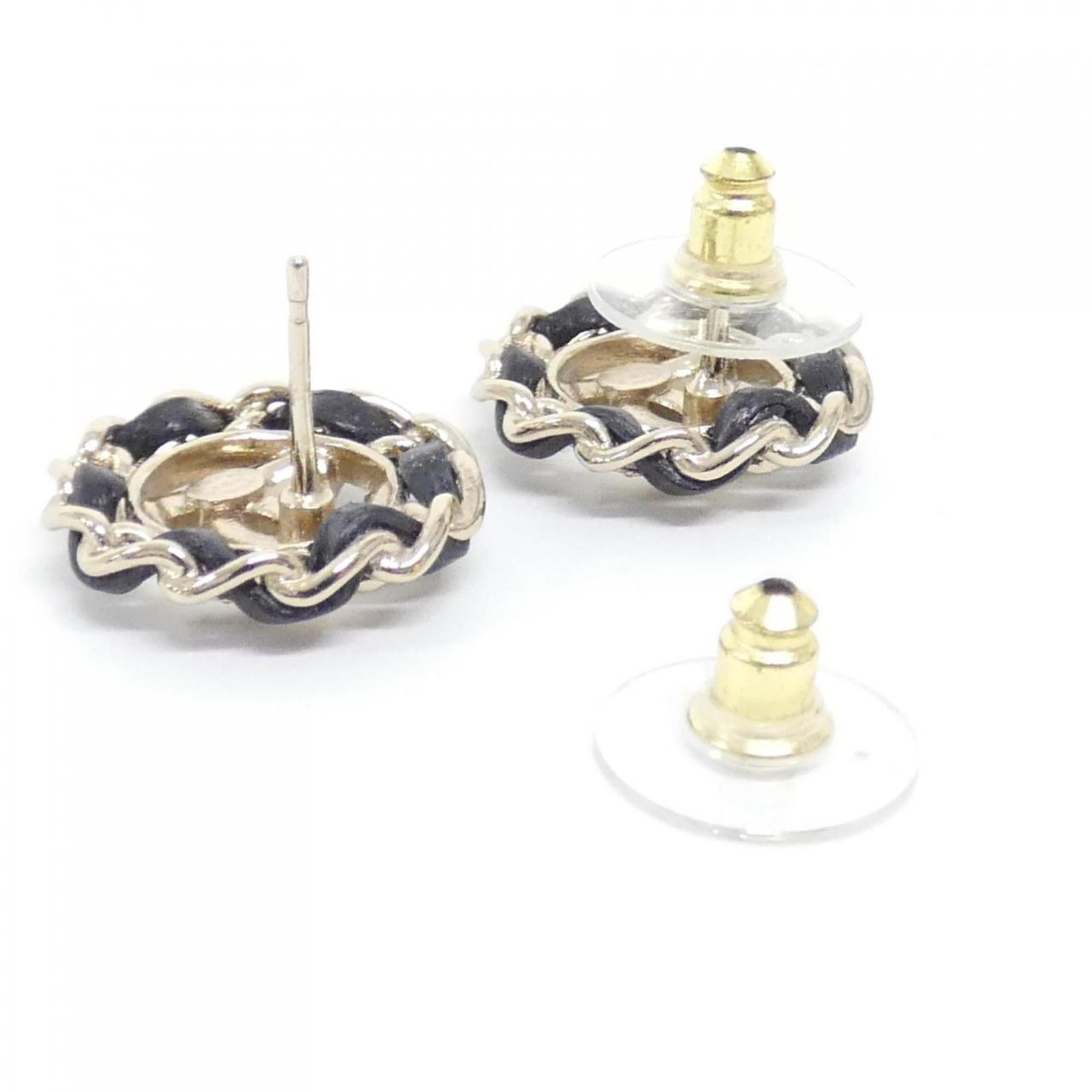 Chanel Stud Earrings Leather - 4