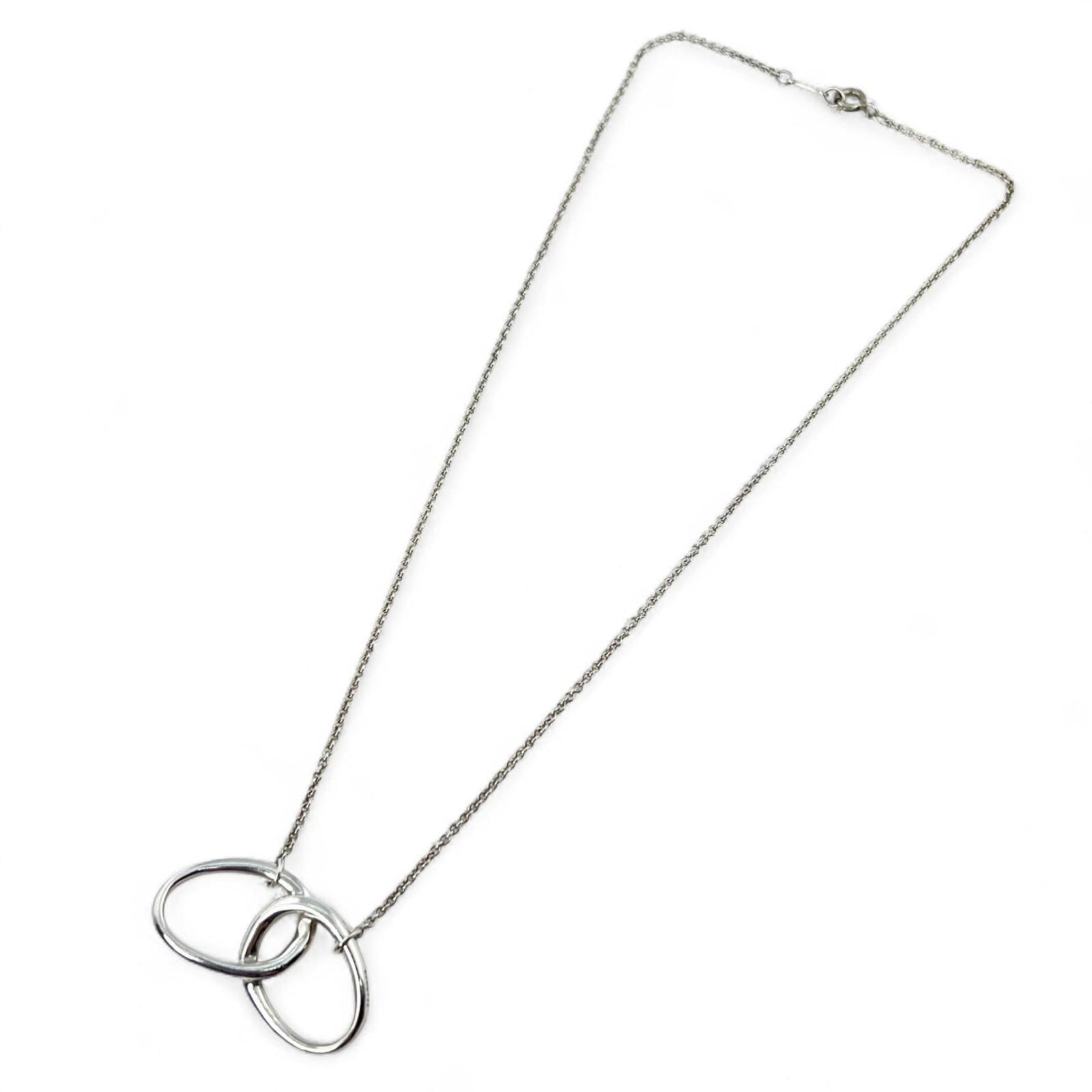 Tiffany Elsa Peretti Silver Sv925 Women's Double Loop Ring Necklace Pendant (1 of 8)