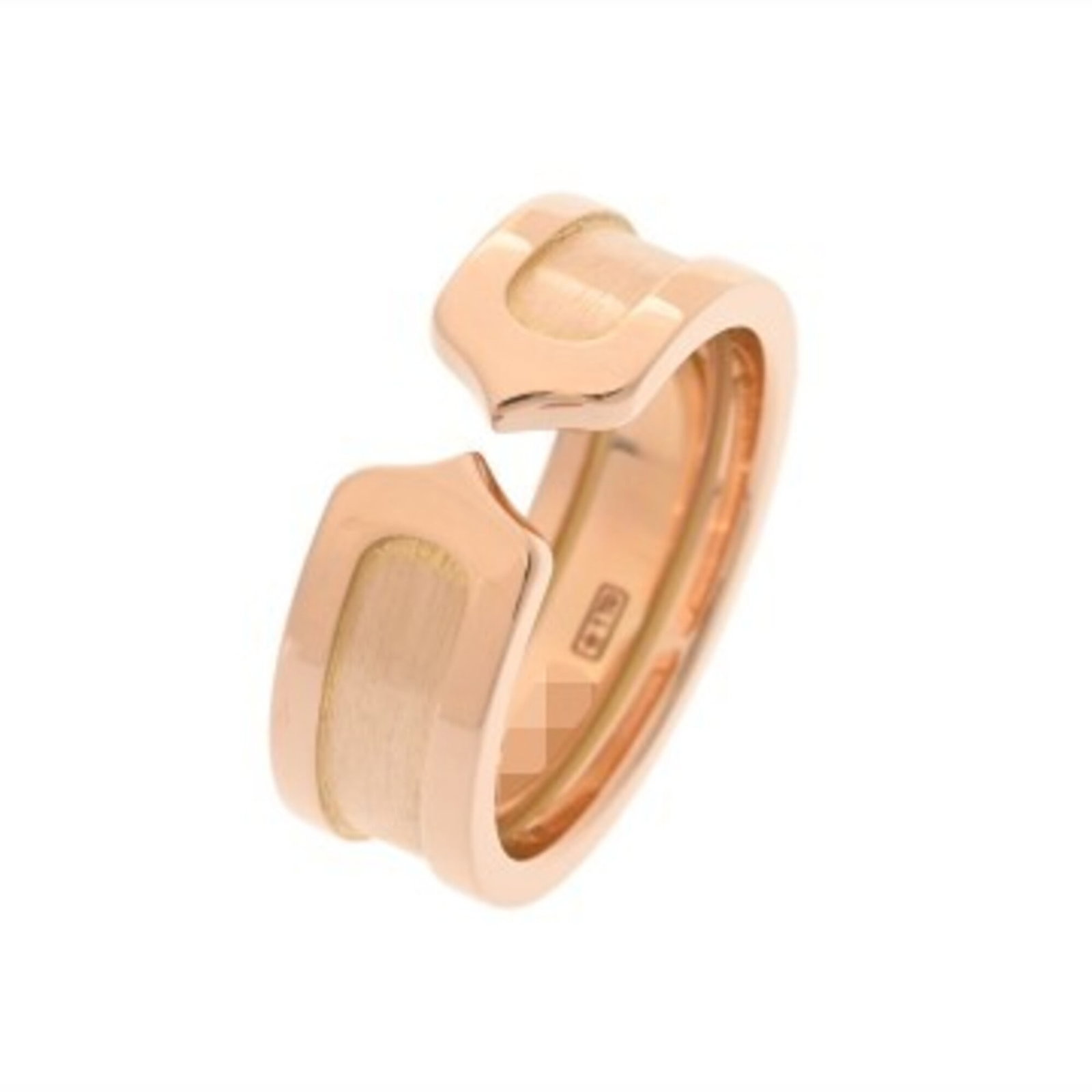 Pink gold 18k ring band from Cartier: Pink gold 18k ring band from Cartier Pink gold 18k Cartier ring band with subtle traces of usage, showcasing its gentle patina. The band's pink hue adds a touch of elegance to any outfit. A few minor