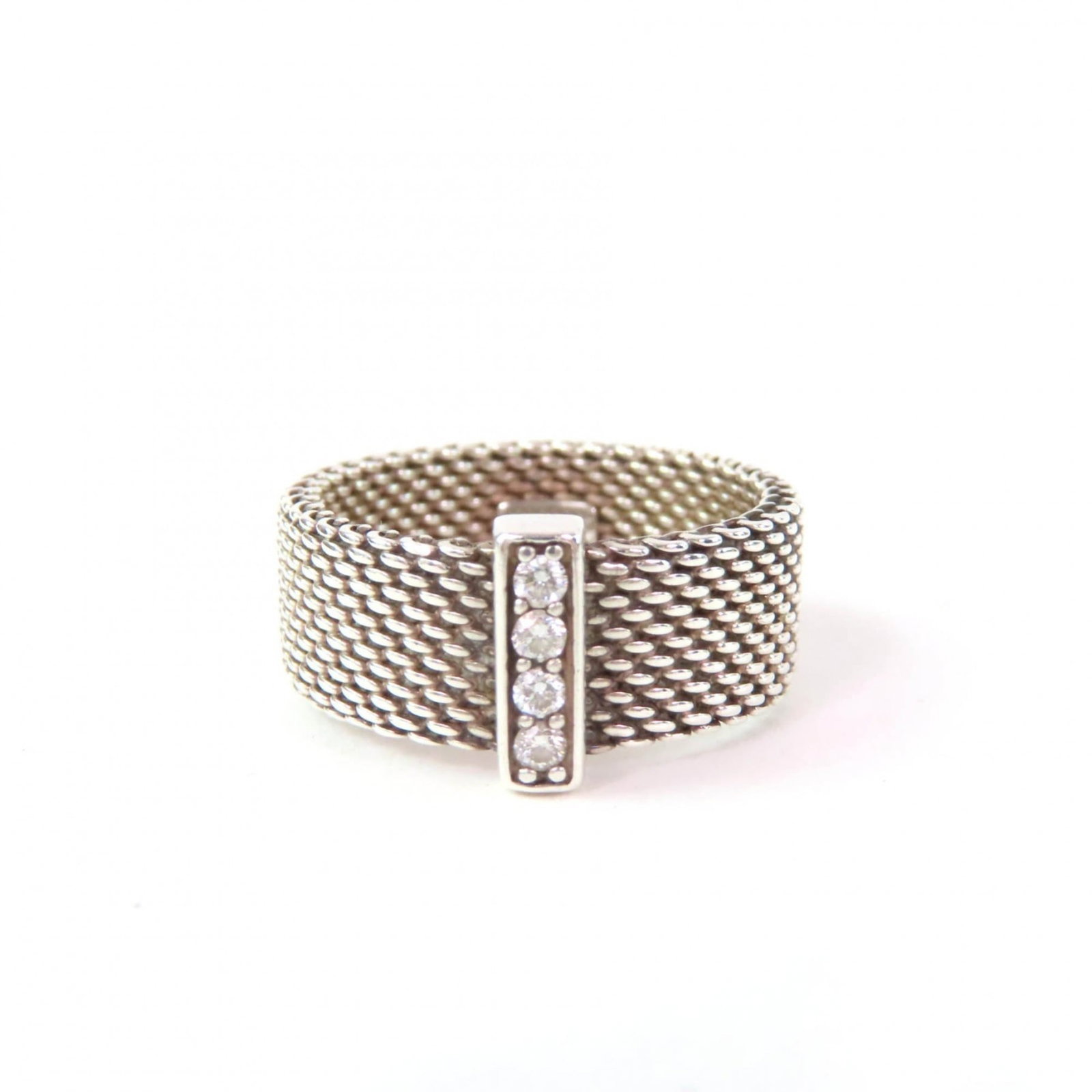 Tiffany & Co. Tiffany Somerset 4-Piece 925 Diamond Ring Silver Size 8 Comes With Box And Dust Bag: Tiffany & Co. Tiffany Somerset 4-Piece 925 Diamond Ring Silver Size 8 Comes With Box And Dust Bag Tiffany & Co. Tiffany Somerset 4-Piece 925 Diamond Ring Silver Size 8 comes with its original box and 