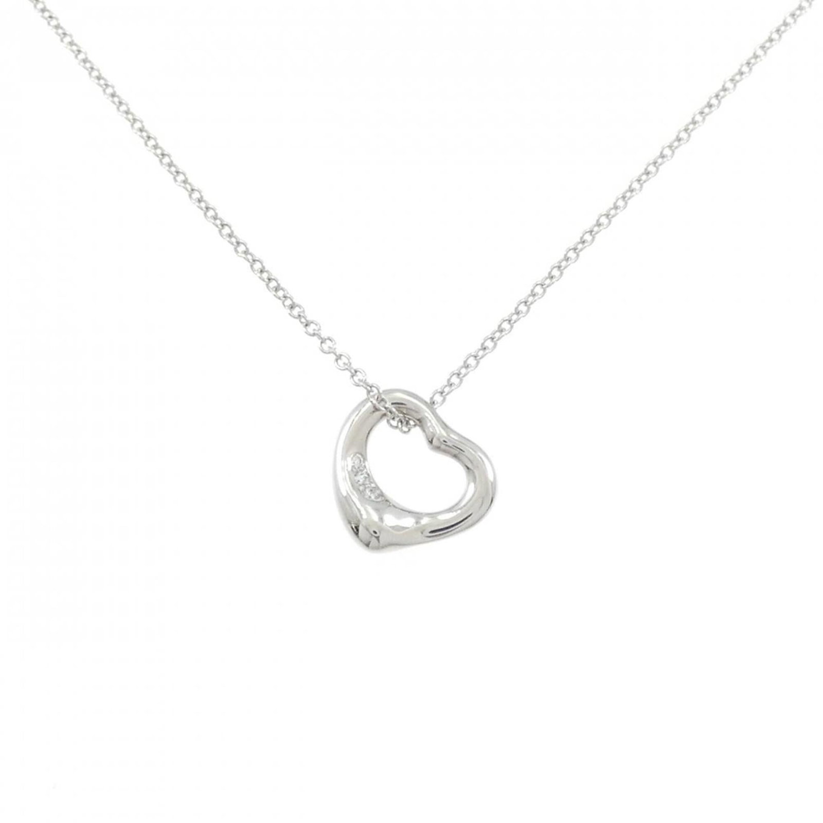Tiffany Open Mini Necklace: Tiffany Open Mini Necklace Platinum 950 Tiffany Open Mini Necklace, featuring a delicate pendant with a subtle design. The necklace boasts a 40 cm / 15.74'' circumference and measures 10.9mm x 10.8mm