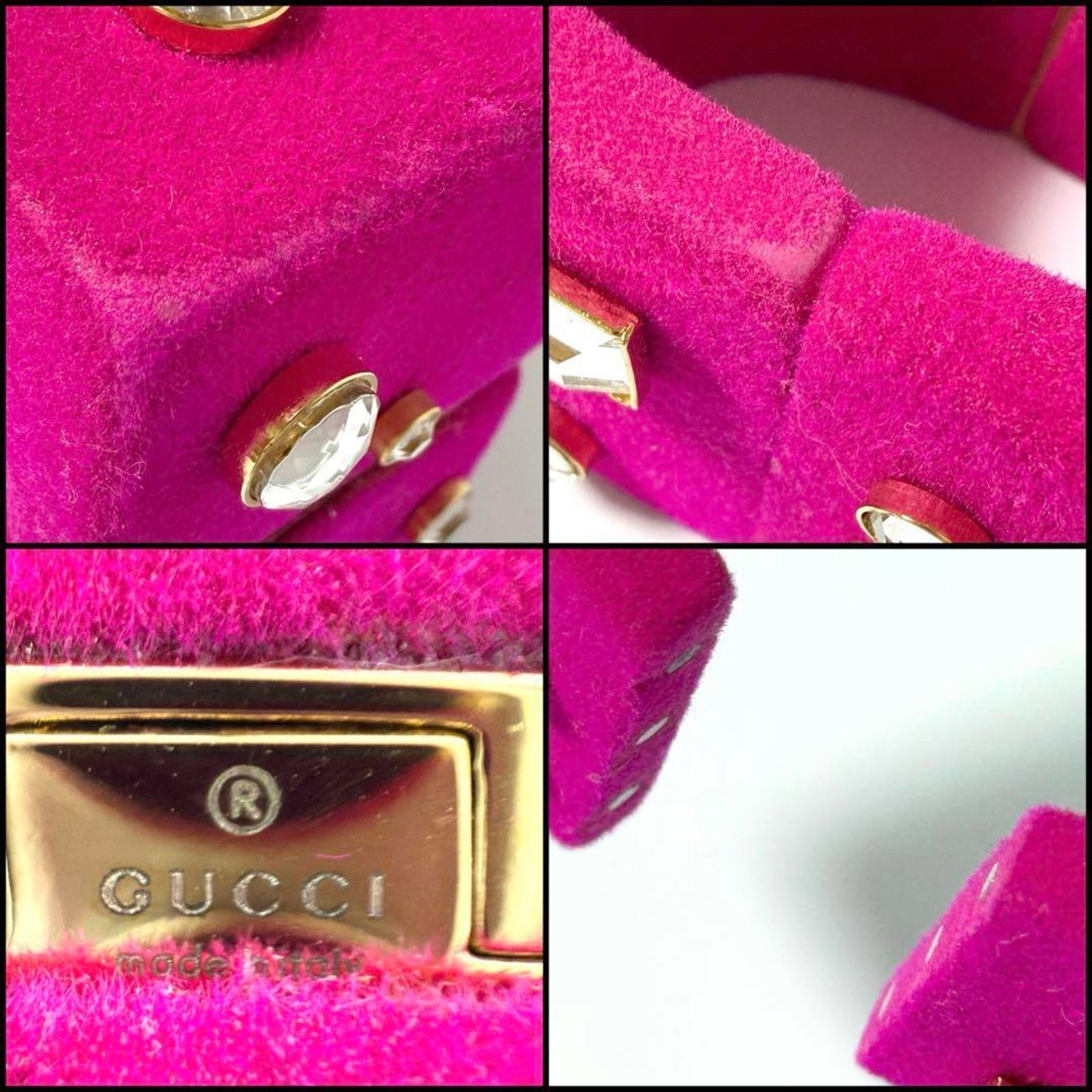 Metal Rhinestone Bangle Gucci - 8