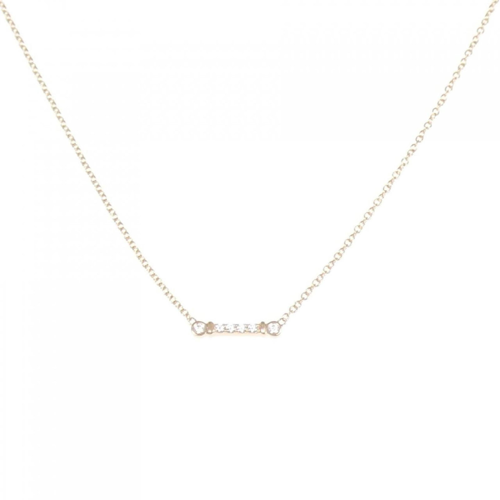 Tiffany & Co. Fleur De Lis Stem Necklace: Tiffany & Co. Fleur De Lis Stem Necklace Pink Gold (18K) Tiffany & Co. Fleur De Lis Stem Necklace features a diamond pendant suspended from a 40 cm chain, measuring 2.7mm x 12.5mm in size. The