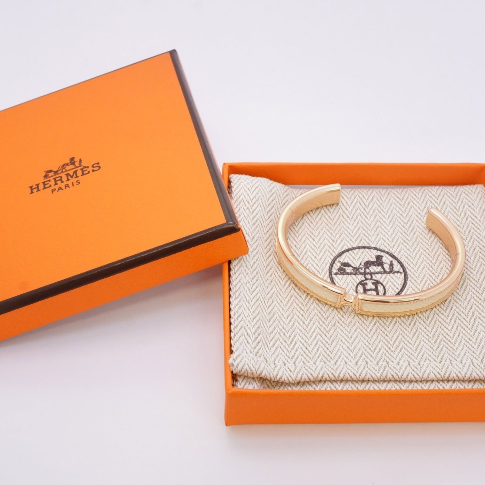 Hermes Bangle Gold Plating Leather - 5