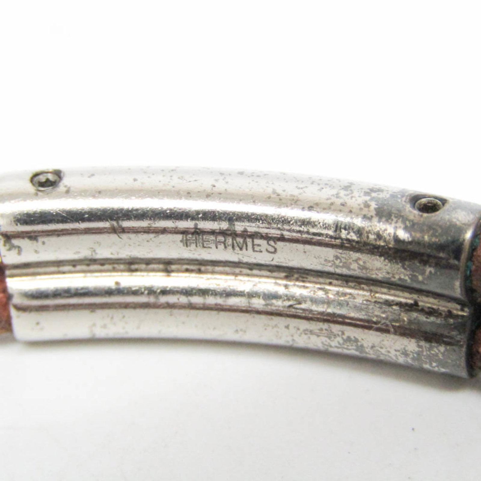 Metal leather bangle Hermes - 9