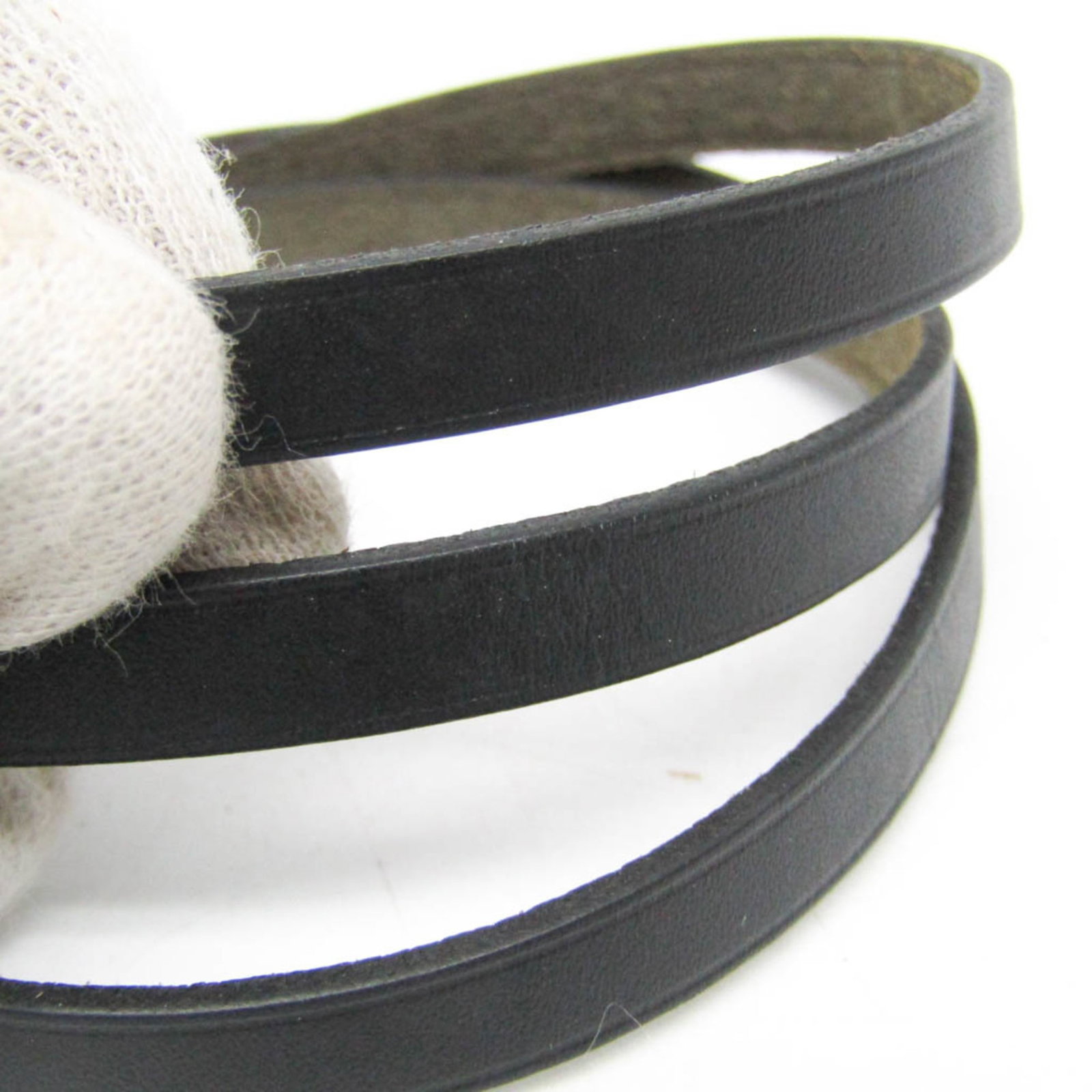 Metal leather bangle Hermes - 4