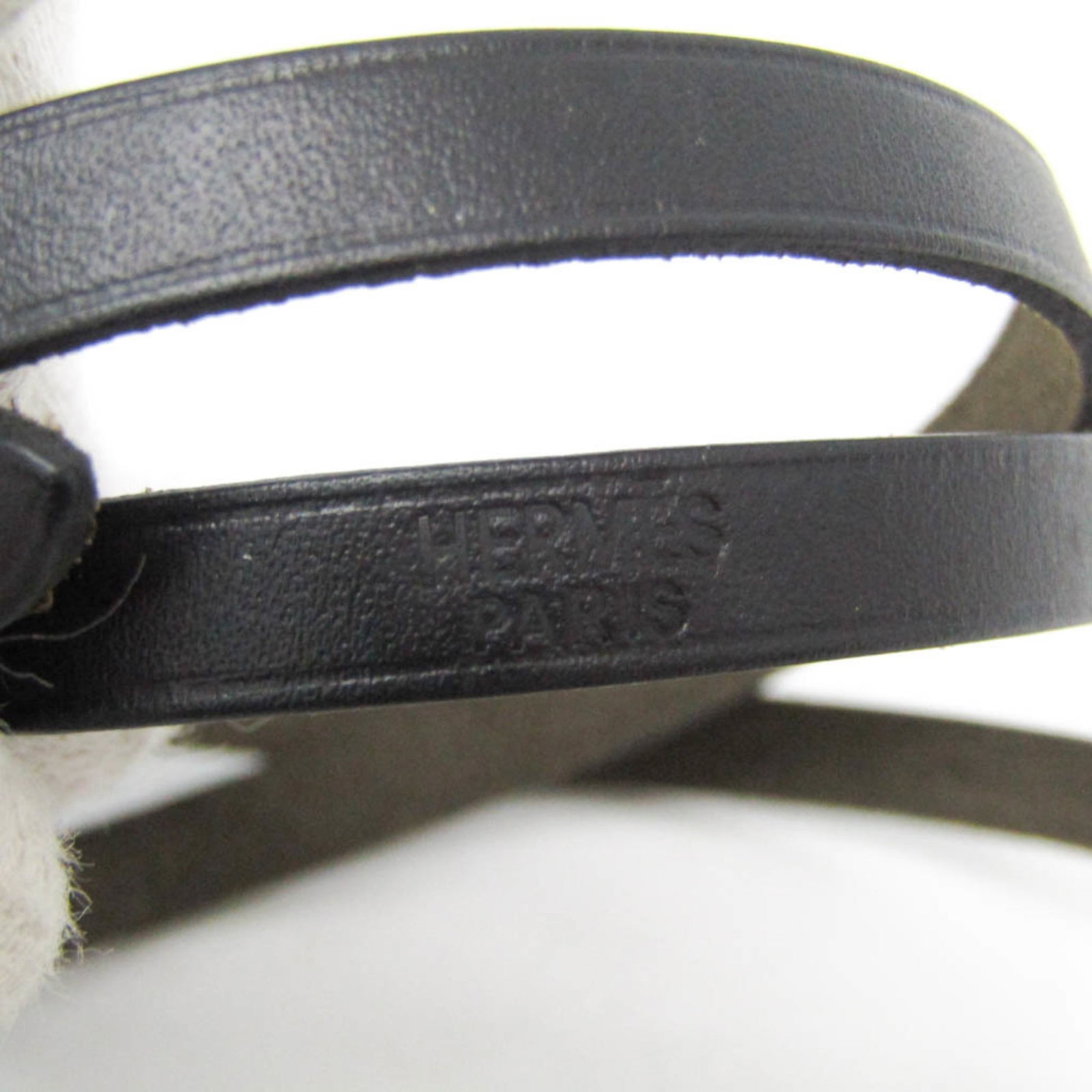 Metal leather bangle Hermes - 6