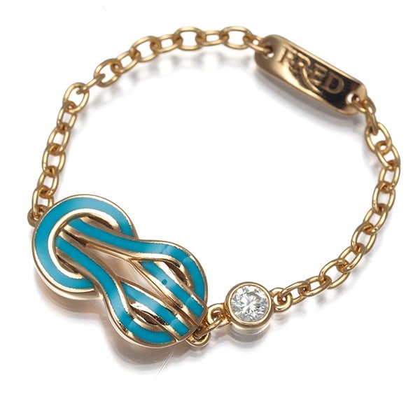 Fred Ring Diamond Chance Infinie Chain Eu56 18K 750 Rose Gold/ Enamel (1 of 5)