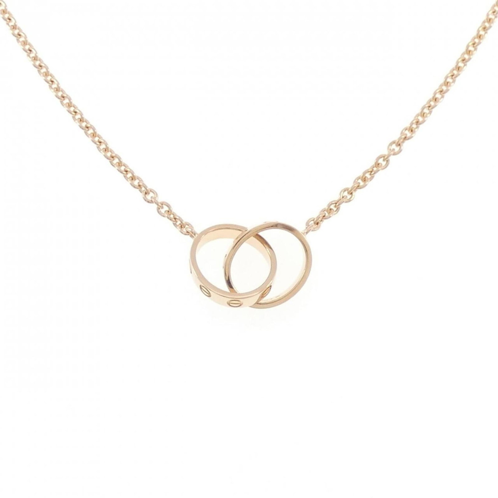 Love Baby Cartier Necklace: Love Baby Cartier Necklace Cartier's iconic necklace boasts a striking pink hue, crafted from 18K gold and weighing 6.8g. The piece features a subtle patina, with some scratches and dirt visible, but 