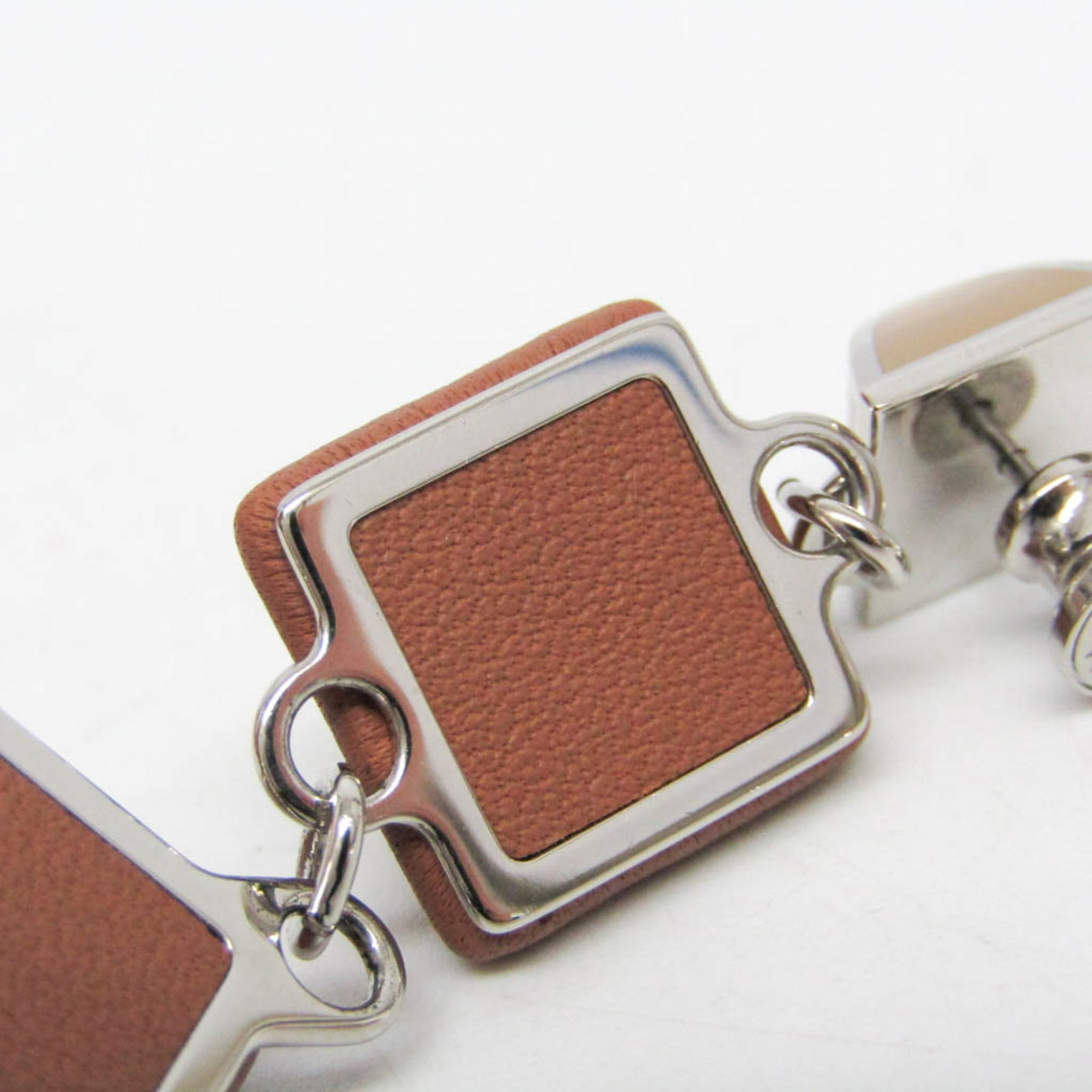Metal Leather Stud Earrings Hermes - 11