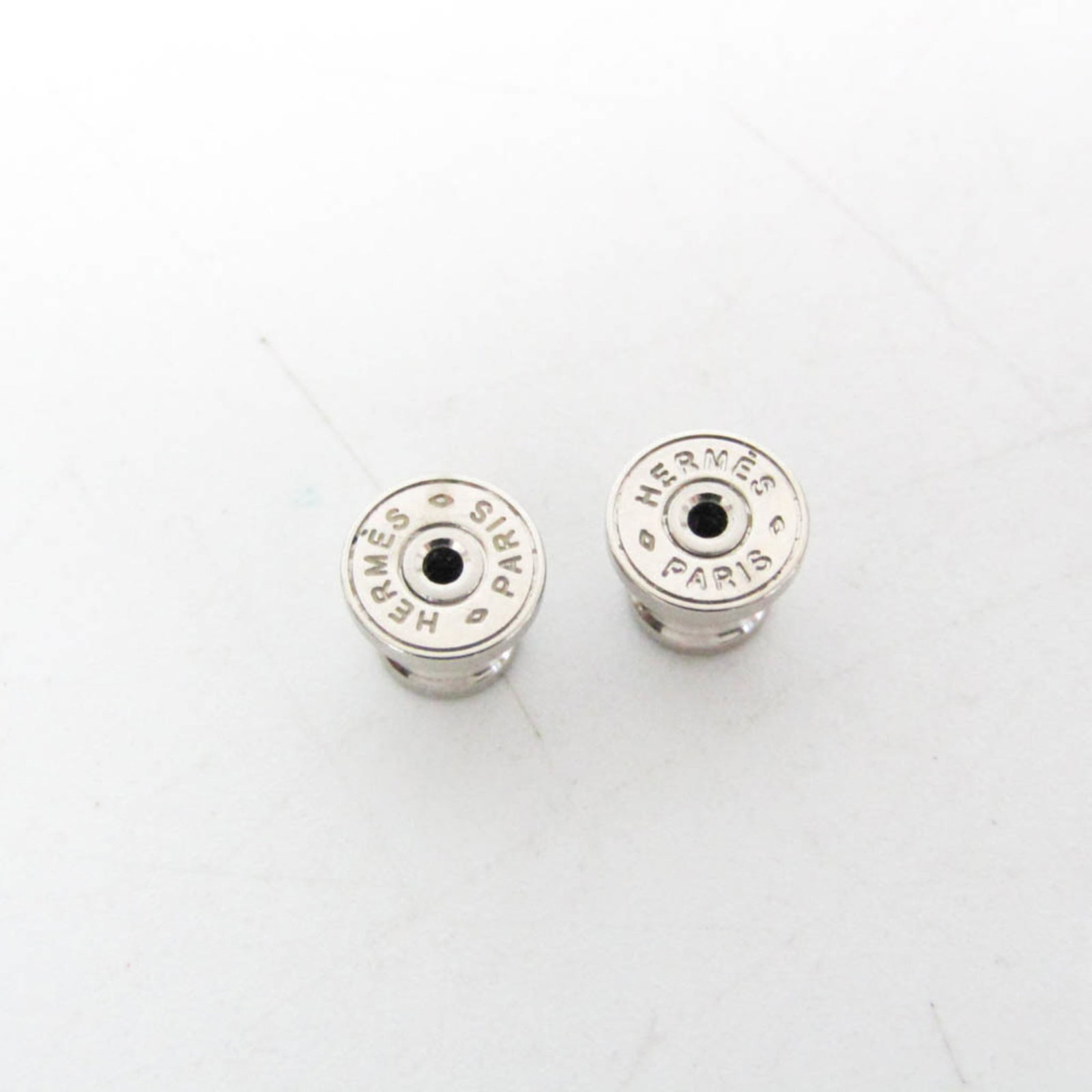 Metal Leather Stud Earrings Hermes - 12