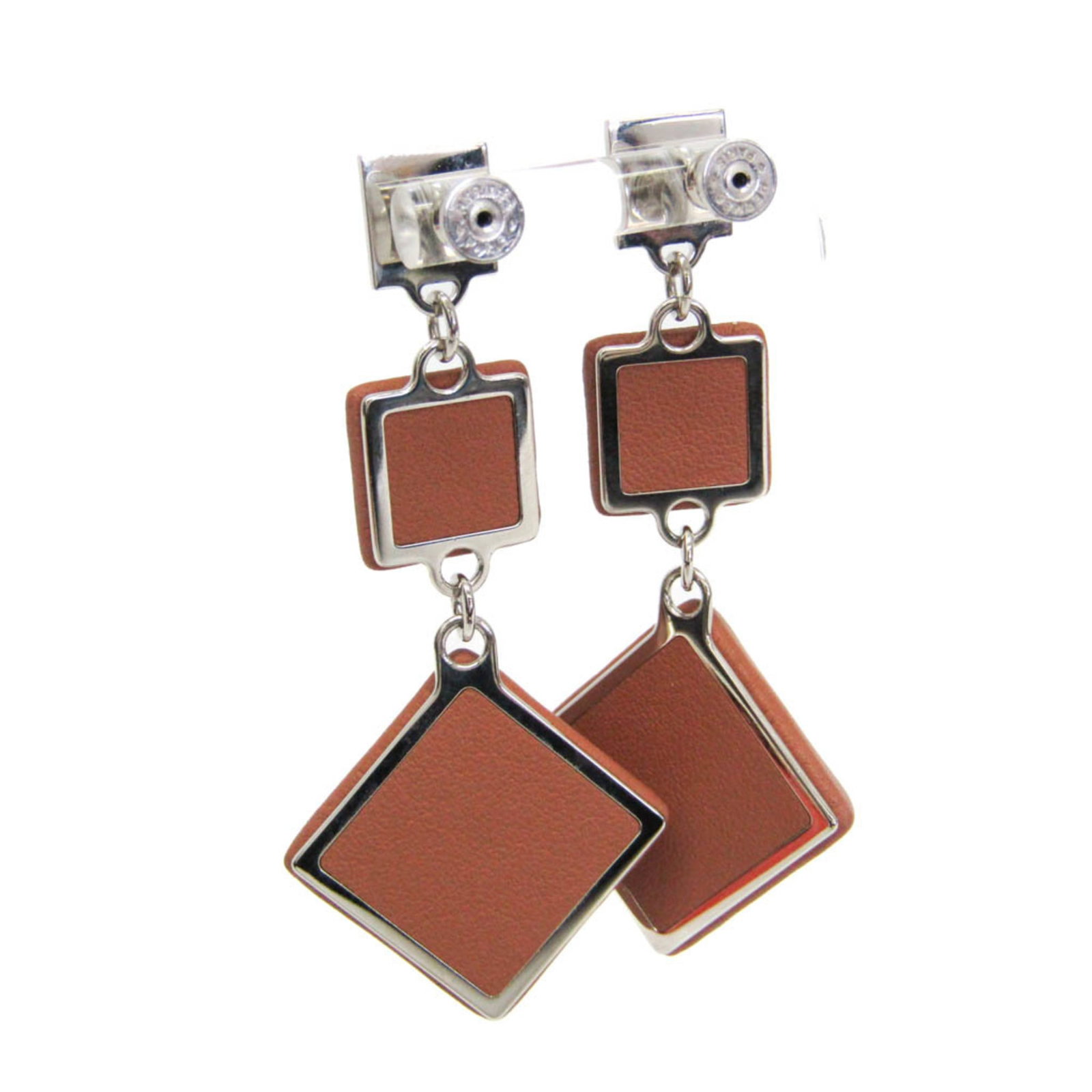 Metal Leather Stud Earrings Hermes - 4
