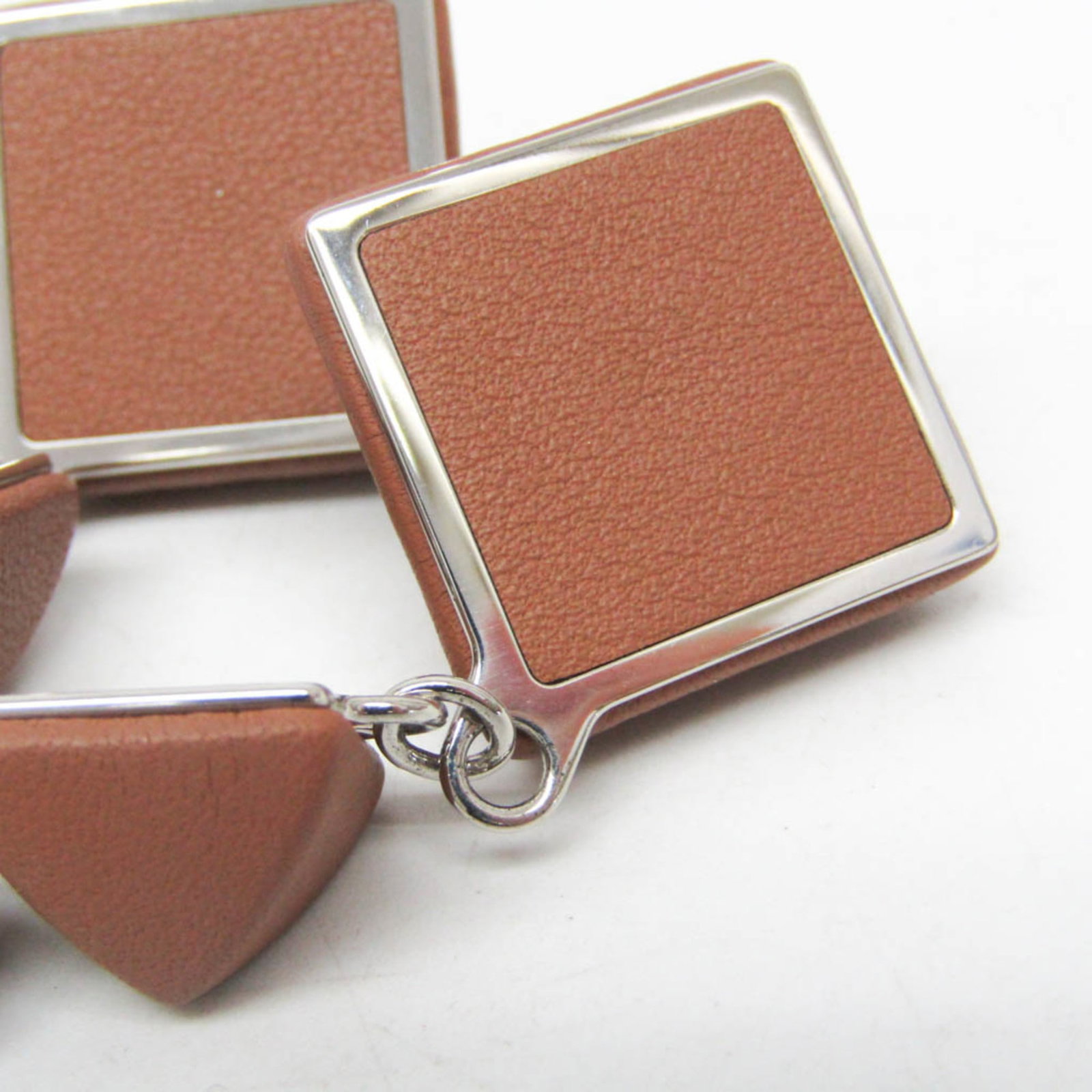 Metal Leather Stud Earrings Hermes - 7