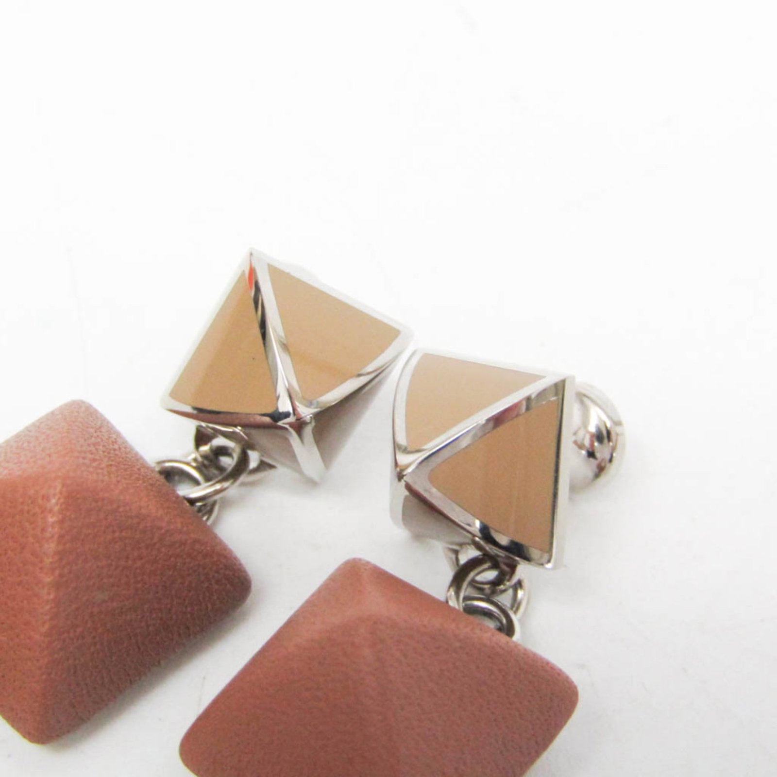 Metal Leather Stud Earrings Hermes - 8
