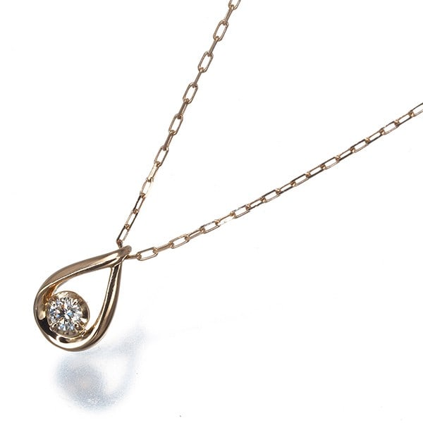 Diamond Necklace Teardrop 18K Rose Gold: Diamond Necklace Teardrop 18K Rose Gold 18k Rose Gold teardrop pendant features a natural diamond, showcasing the beauty of this elegant design. The necklace's rose gold metal purity adds a touch of