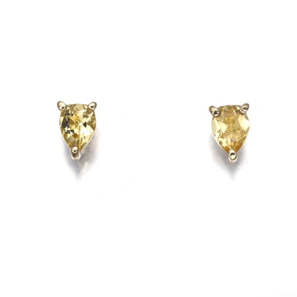 Ahkah Earrings Yellow Beryl Foliage Stud Pear-Shaped 18K 750 Yellow Gold/: Ahkah Earrings Yellow Beryl Foliage Stud Pear-Shaped 18K 750 Yellow Gold/ 18k yellow gold stud earrings featuring a pear-shaped yellow beryl stone, set amidst natural foliage. The delicate design