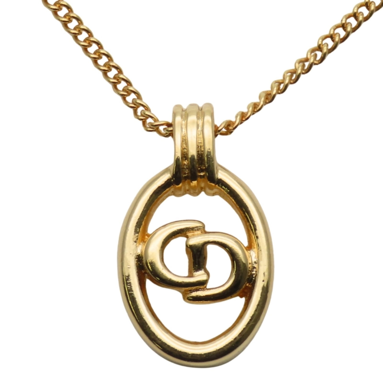 Christian Dior Cd Logo Necklace In Gold-Plated Metal. Gp. Women'S.: Christian Dior Cd Logo Necklace In Gold-Plated Metal. Gp. Women'S. Christian Dior's iconic Cd logo necklace shines in gold-plated metal, adding a touch of luxury to any outfit. This elegant piece