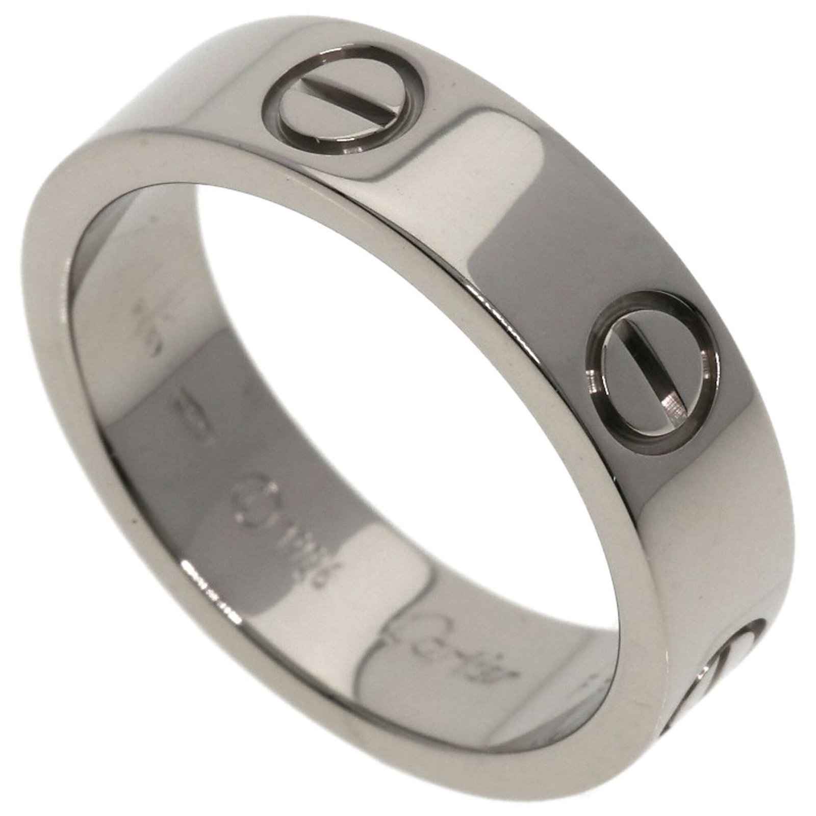 White Gold Cartier Band Ring 18K: White Gold Cartier Band Ring 18K 18K White Gold Cartier Band Ring for Women in Excellent Condition. This beautiful ring features a classic band design made from high-quality white gold, with some mino