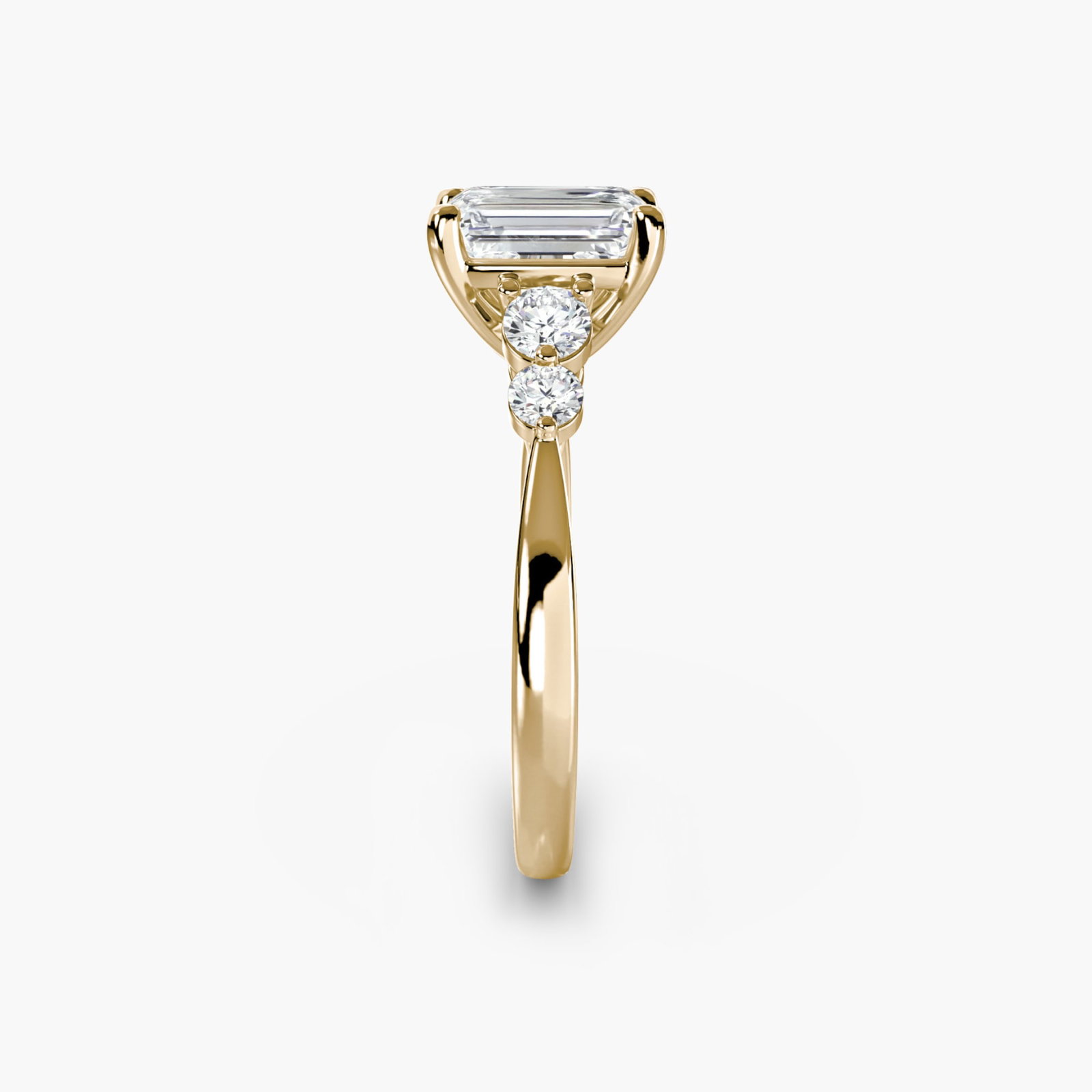 Solitaire Emerald 18Kt Yellow Gold Ring Setting - 3