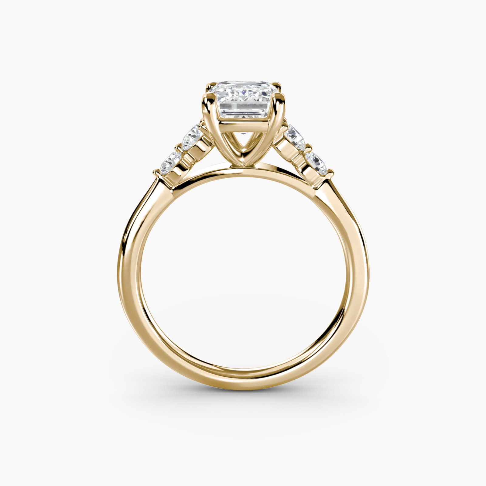 Solitaire Emerald 18Kt Yellow Gold Ring Setting - 4