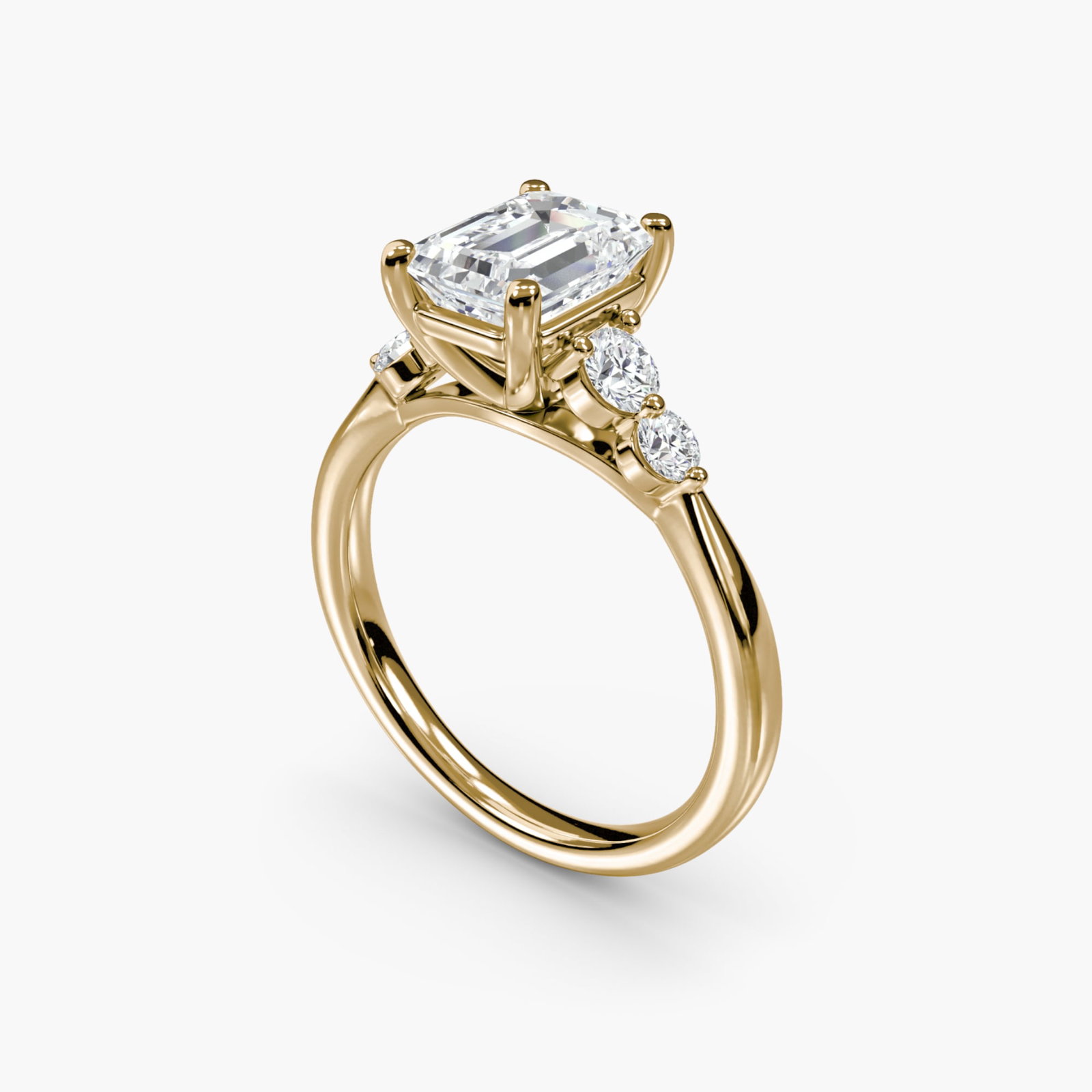 Solitaire Emerald 18Kt Yellow Gold Ring Setting - 5