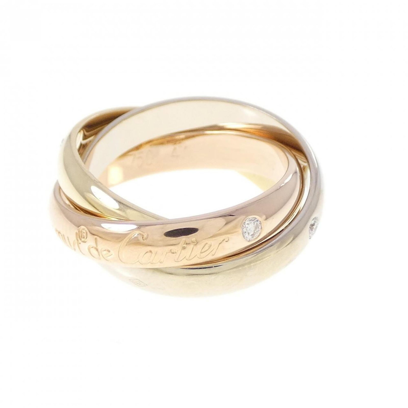 Cartier Pink 18k White 18k Yellow Gold Ring Band: Cartier Pink 18k White 18k Yellow Gold Ring Band Cartier Pink 18k White 18k Yellow Gold Ring Band features a striking combination of pink gold, white gold, and yellow gold for a unique look. The band 