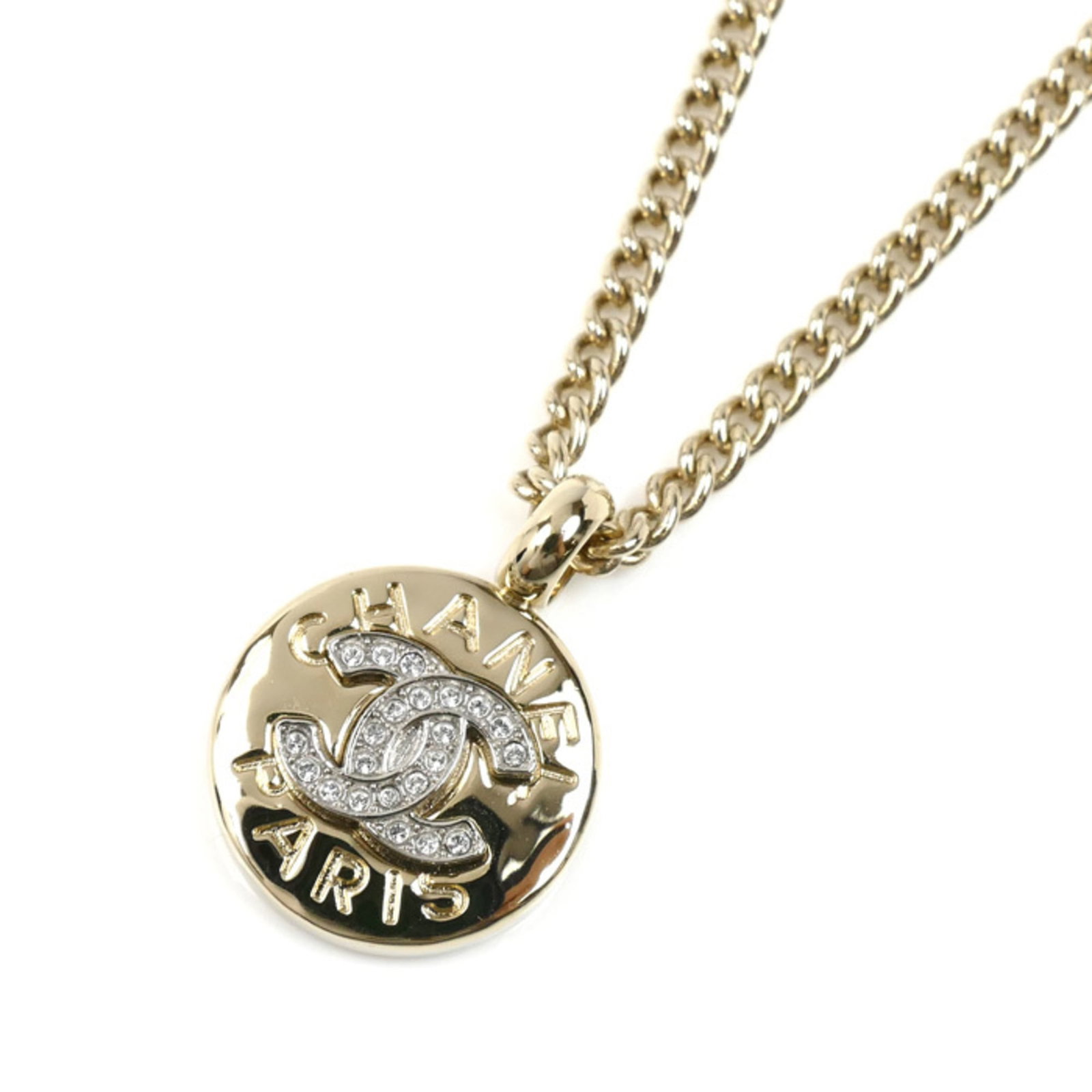 Chanel Gp Rhinestone Coco Mark Necklace Abg026 B21074 59Cm Women'S: Chanel Gp Rhinestone Coco Mark Necklace Abg026 B21074 59Cm Women'S Chanel's iconic Coco Mark necklace shines with gold plating and rhinestones, adding a touch of glamour to any outfit. This 59cm