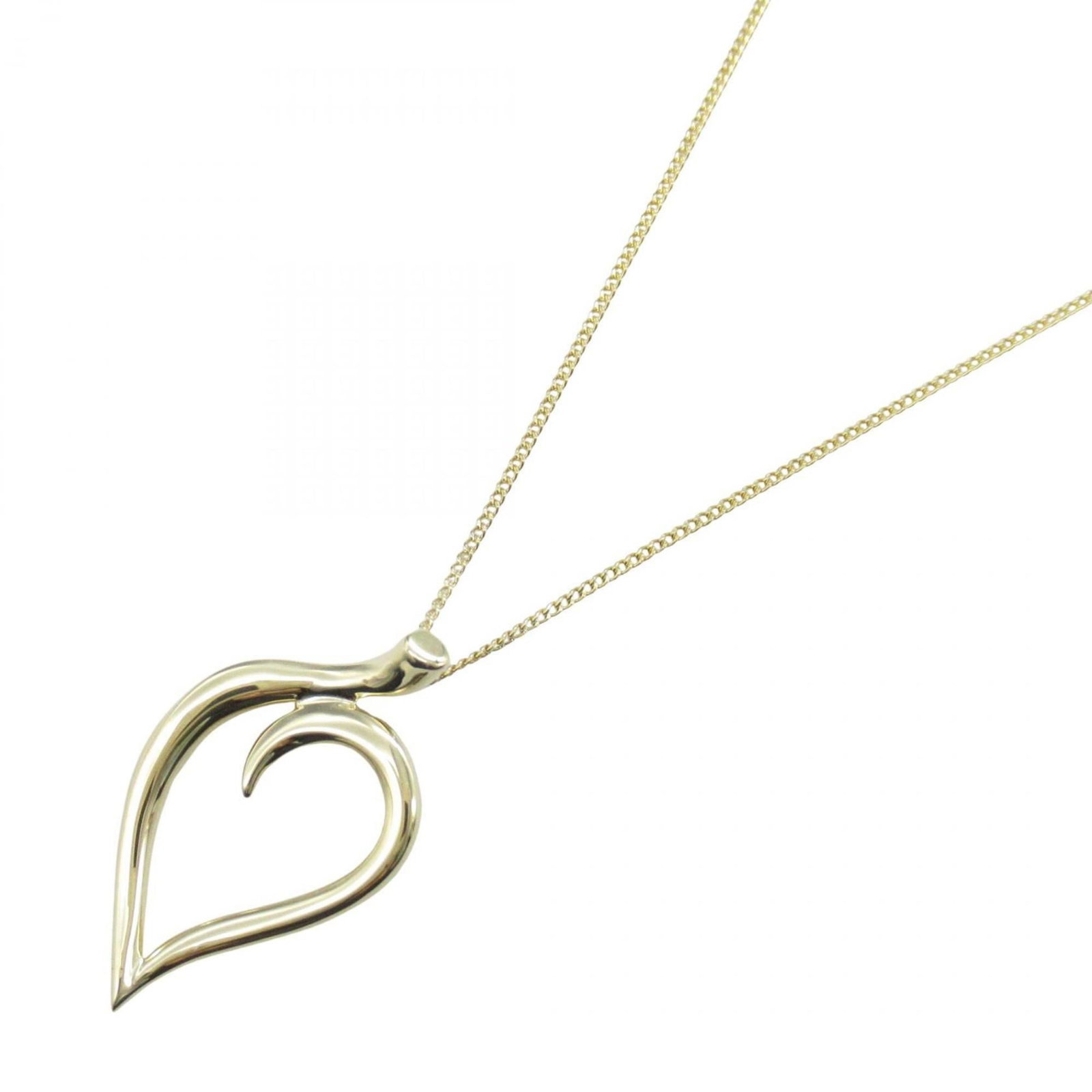Women's 18k yellow gold leaf necklace by Tiffany and Co.: Women's 18k yellow gold leaf necklace by Tiffany and Co. 18k yellow gold leaf necklace by Tiffany and Co. features a pendant with dimensions 26mm x 15mm, set against a chain with a neck circumference