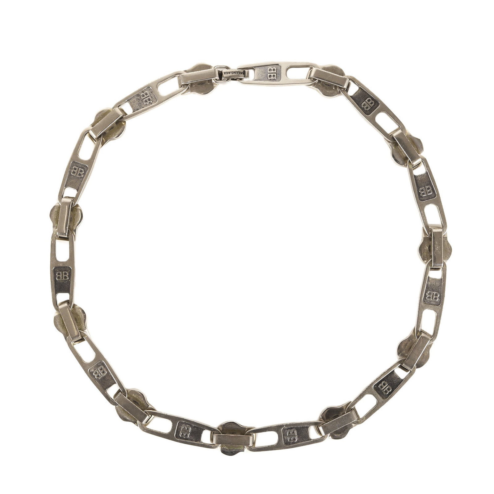 Balenciaga 21Ss Bb Stamp Zipper Link Chain Choker Necklace (Zip Necklace) Silver Men'S: Balenciaga 21Ss Bb Stamp Zipper Link Chain Choker Necklace (Zip Necklace) Silver Men'S Silver Balenciaga zipper link chain choker necklace with a distinctive 21Ss Bb stamp, adding an edgy touch to