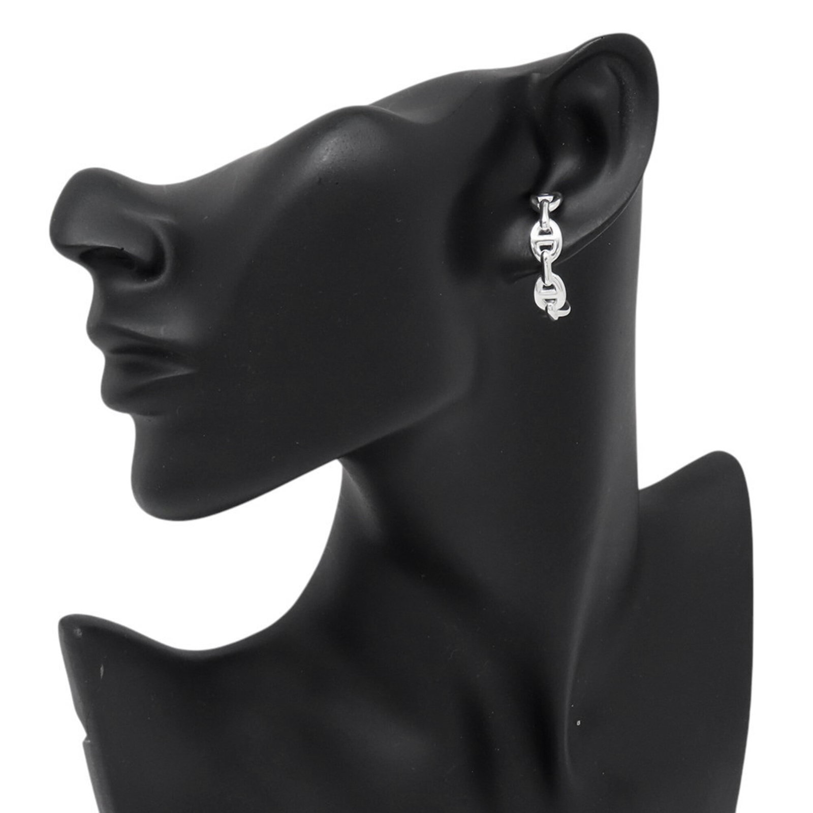 Hermes 925 Silver Earrings Stud - 4