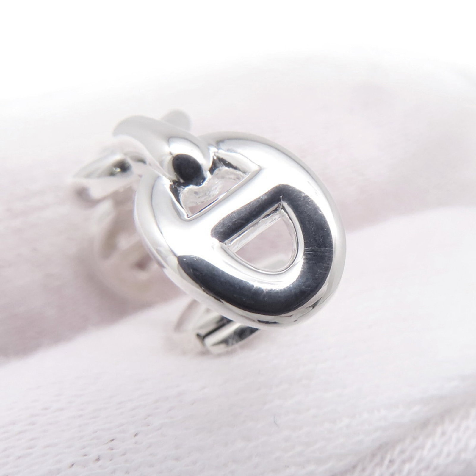 Hermes 925 Silver Earrings Stud - 5