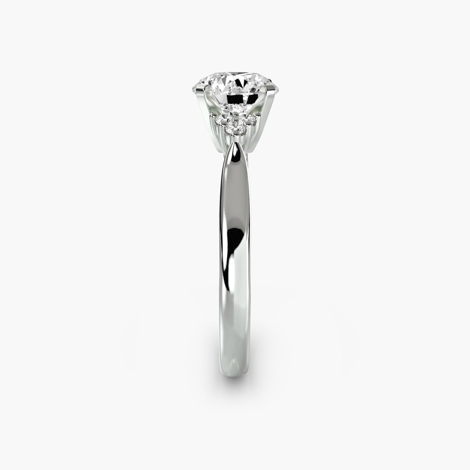 Solitaire Round 14Kt White Gold Ring Setting - 3