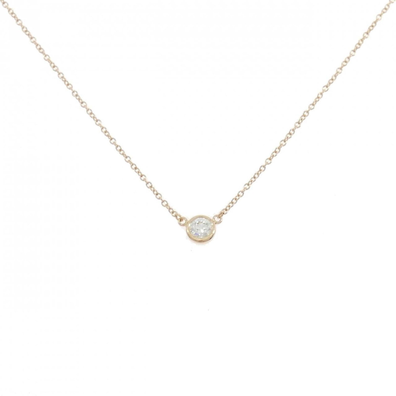 Tiffany Necklace by the yard: Tiffany Necklace by the yard Pink Gold (18K) Tiffany Necklace with Diamond Accent, featuring a necklace circumference of 38-41 cm and diamond stone diameter of 4.8mm, available by the yard. This used 