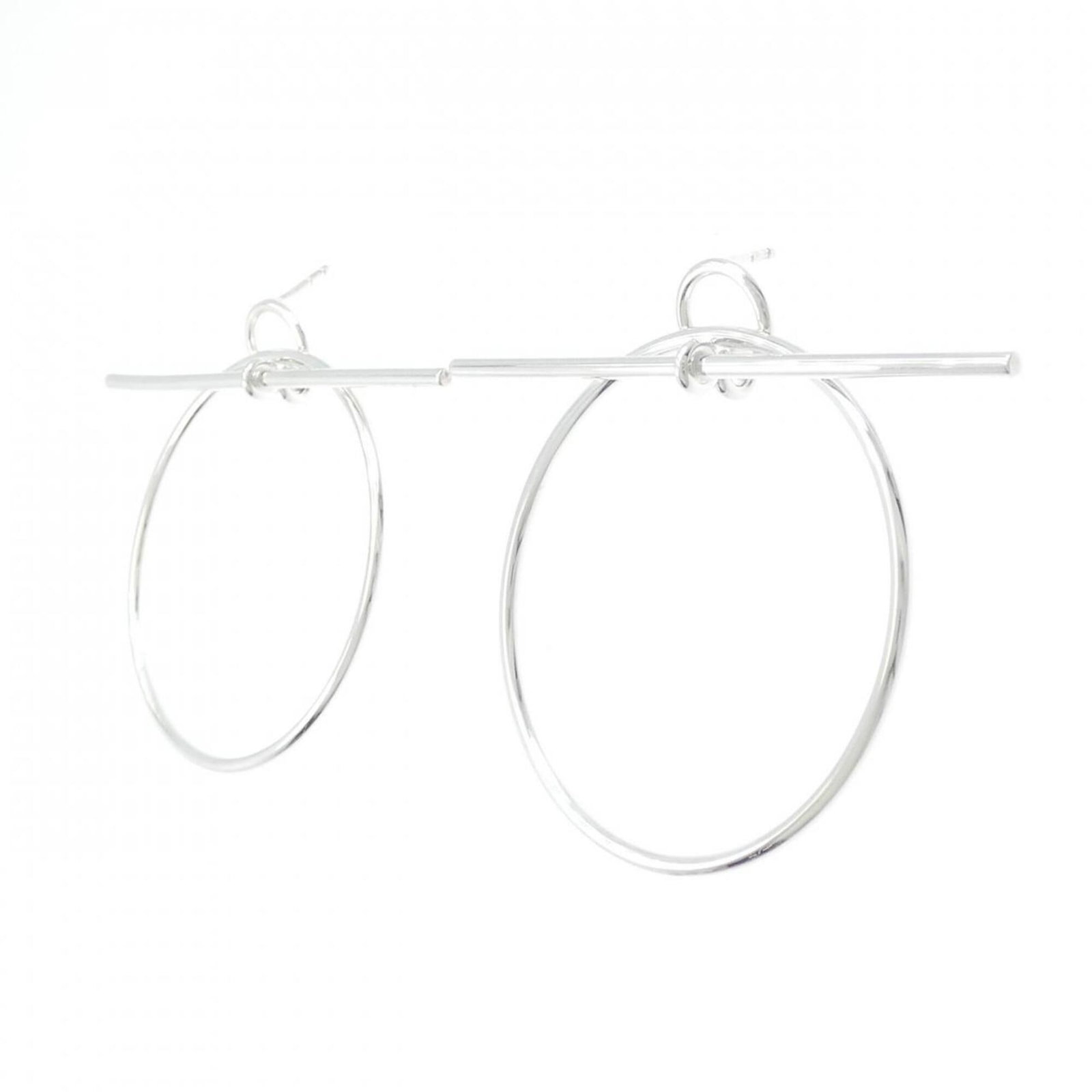 Hermes 925 Silver Earrings Stud - 2