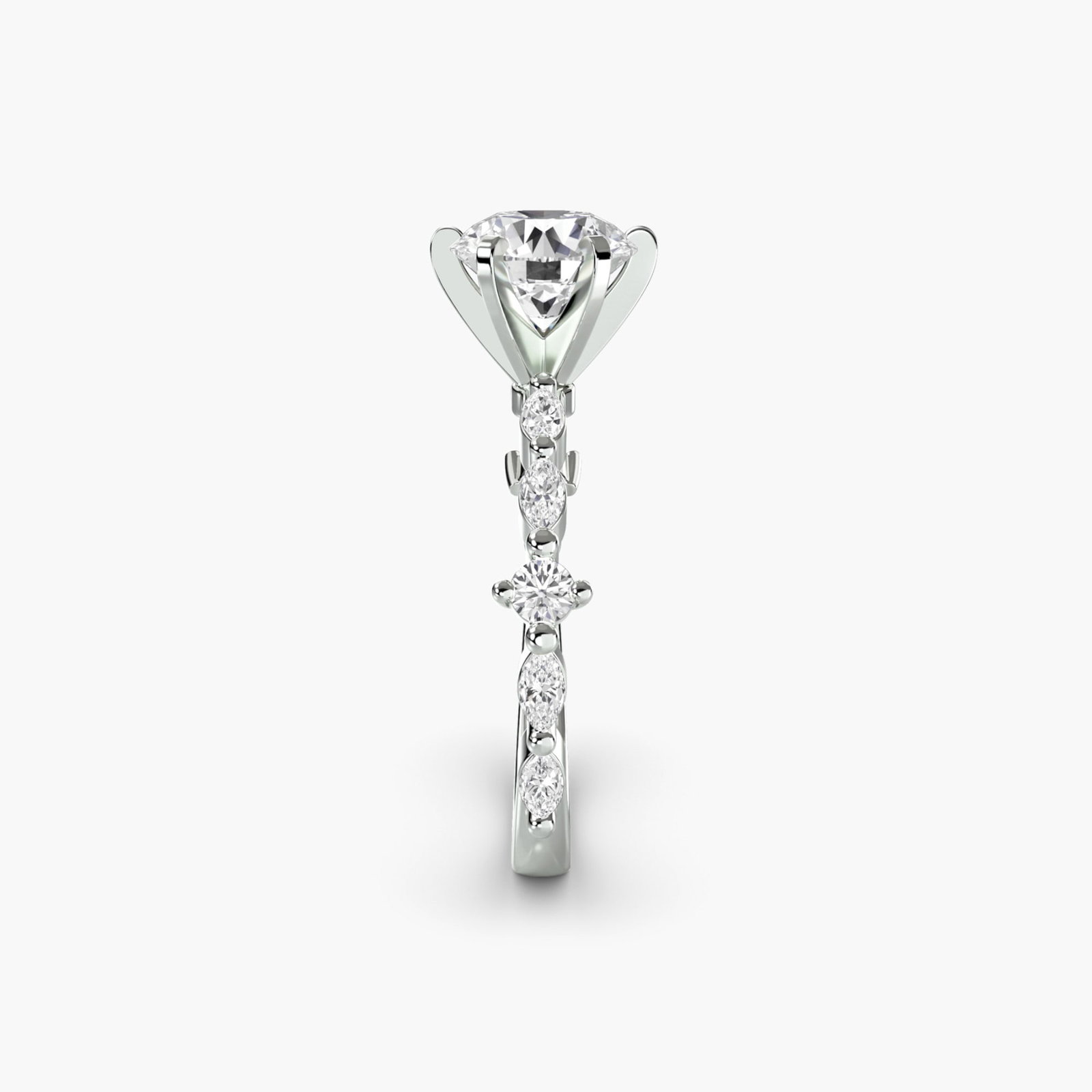 Pave Round 950 Platinum Ring Setting - 3
