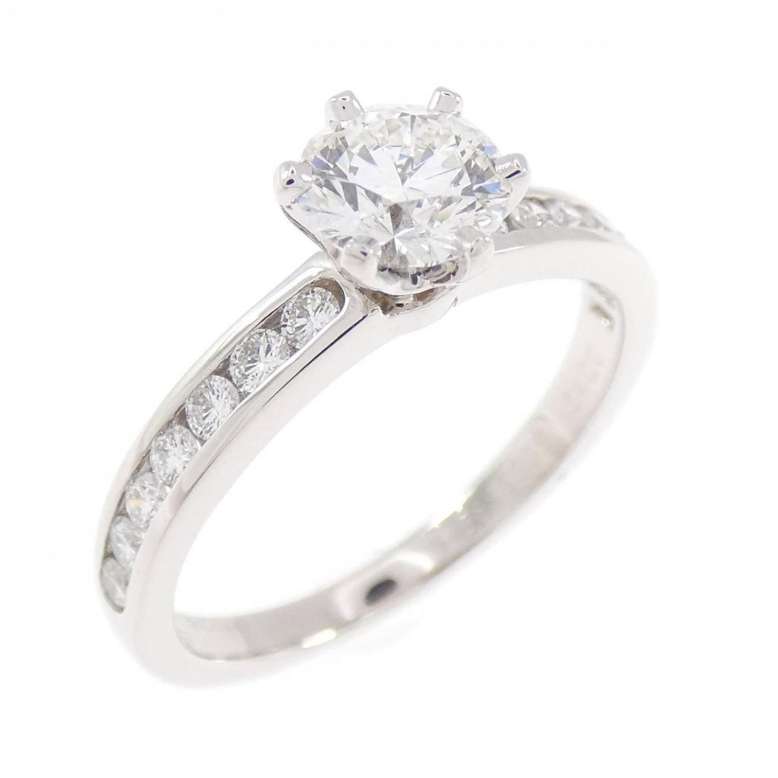 Platinum ring by Tiffany band: Platinum ring by Tiffany band Platinum ring by Tiffany features a diamond stone weighing 0.54 carats, set in a band ring style designed for women's Us Size 5. The item is made from high-quality