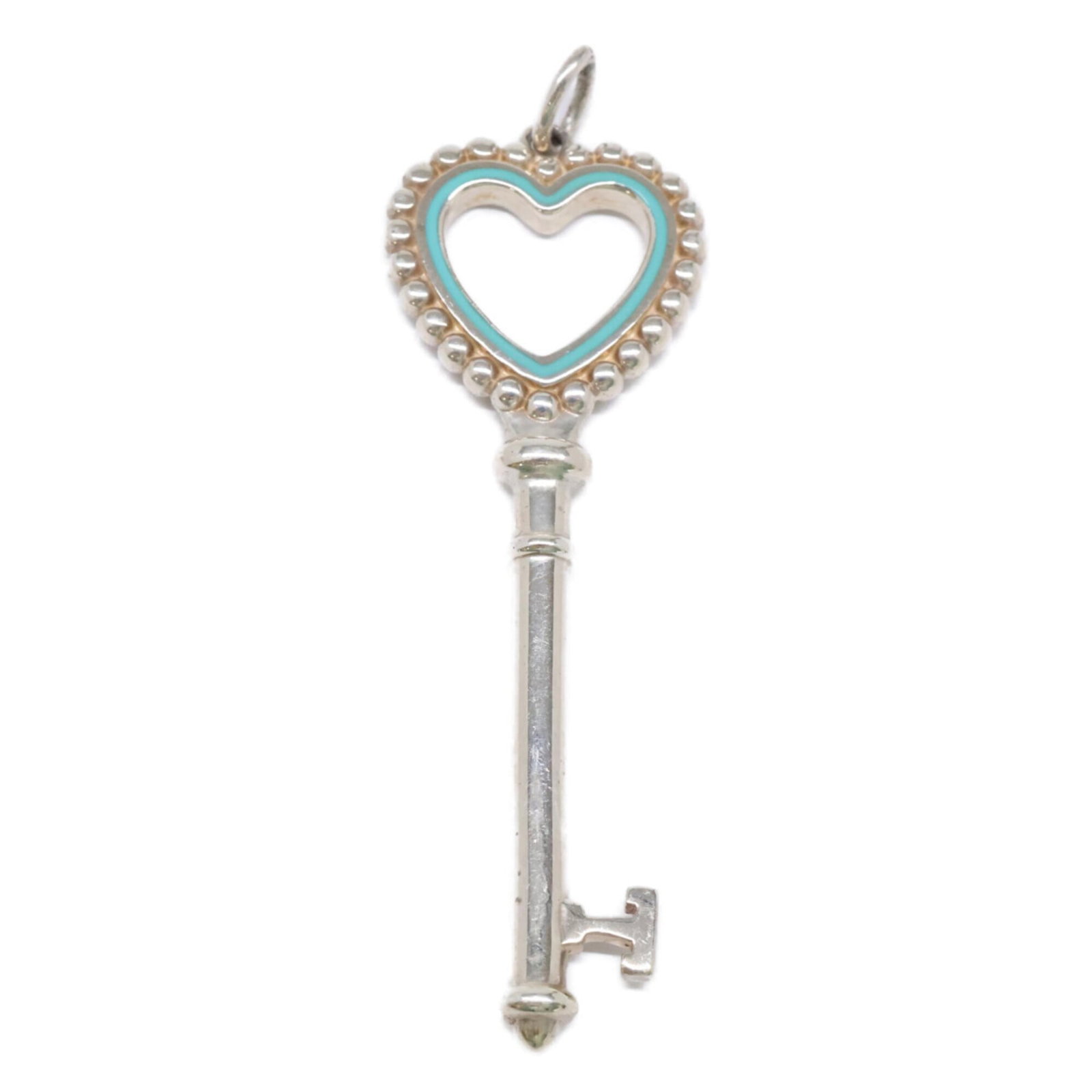 Women's Ag925 Silver Pendant Large Beaded Heart Blue Top Tiffany Women's Tiffany: Women's Ag925 Silver Pendant Large Beaded Heart Blue Top Tiffany Women's Tiffany Large Beaded Heart Pendant in Blue and Silver. This Women's Tiffany Necklace features an Ag925 silver pendant with a la