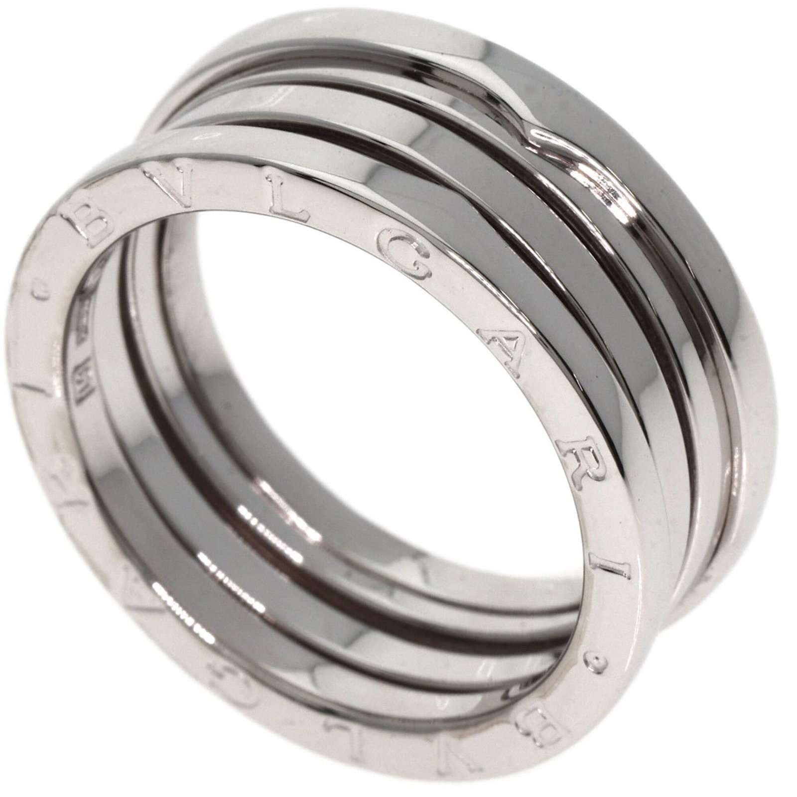 Bvlgari Band Ring White Gold (18K): Bvlgari Band Ring White Gold (18K) 18K White Gold Bvlgari Band Ring in excellent condition, with only minor signs of wear. The ring features a classic band design that exudes timeless elegance. A few